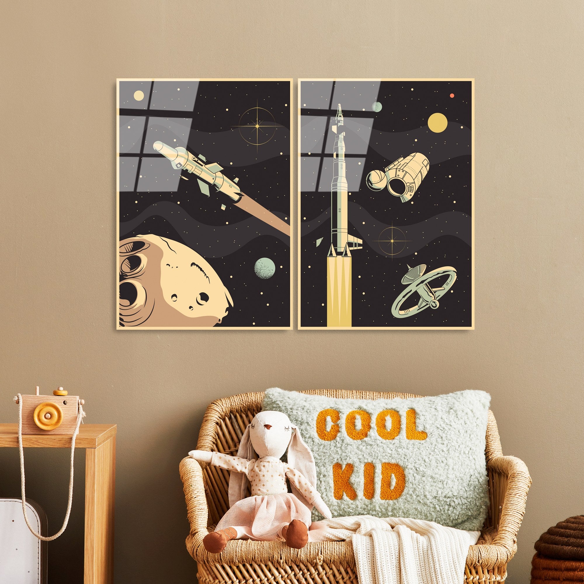 Quadro Decorativo em Vidro Temperado Multicolor (2 Peças) 45 x 65 cm – UV-967