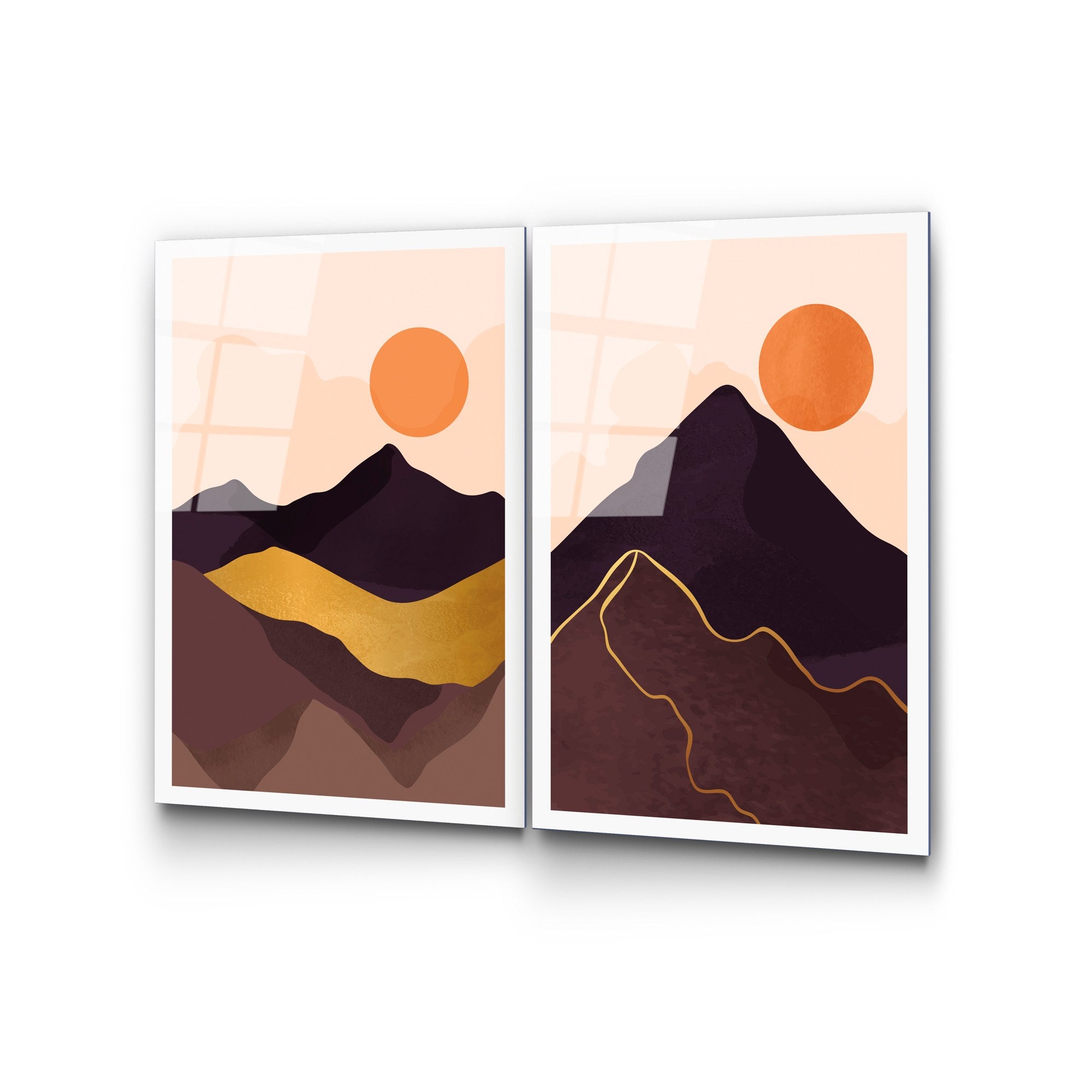 Conjunto de Quadros em Vidro Temperado UV-968 (2 Peças) – 45 x 65 cm – Multicolor – 4 mm