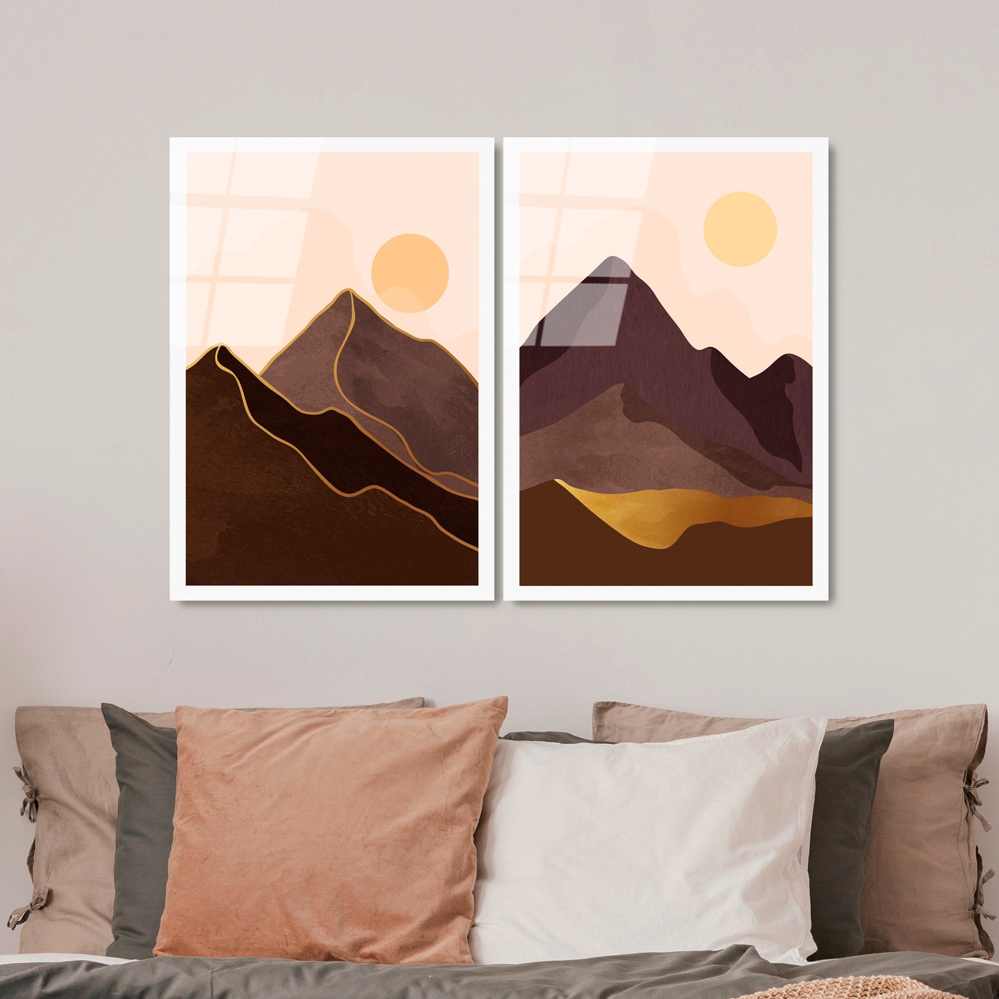 Quadro Decorativo em Vidro Temperado UV-969 (2 Peças) – 45 x 65 cm – Multicolor – 4 mm