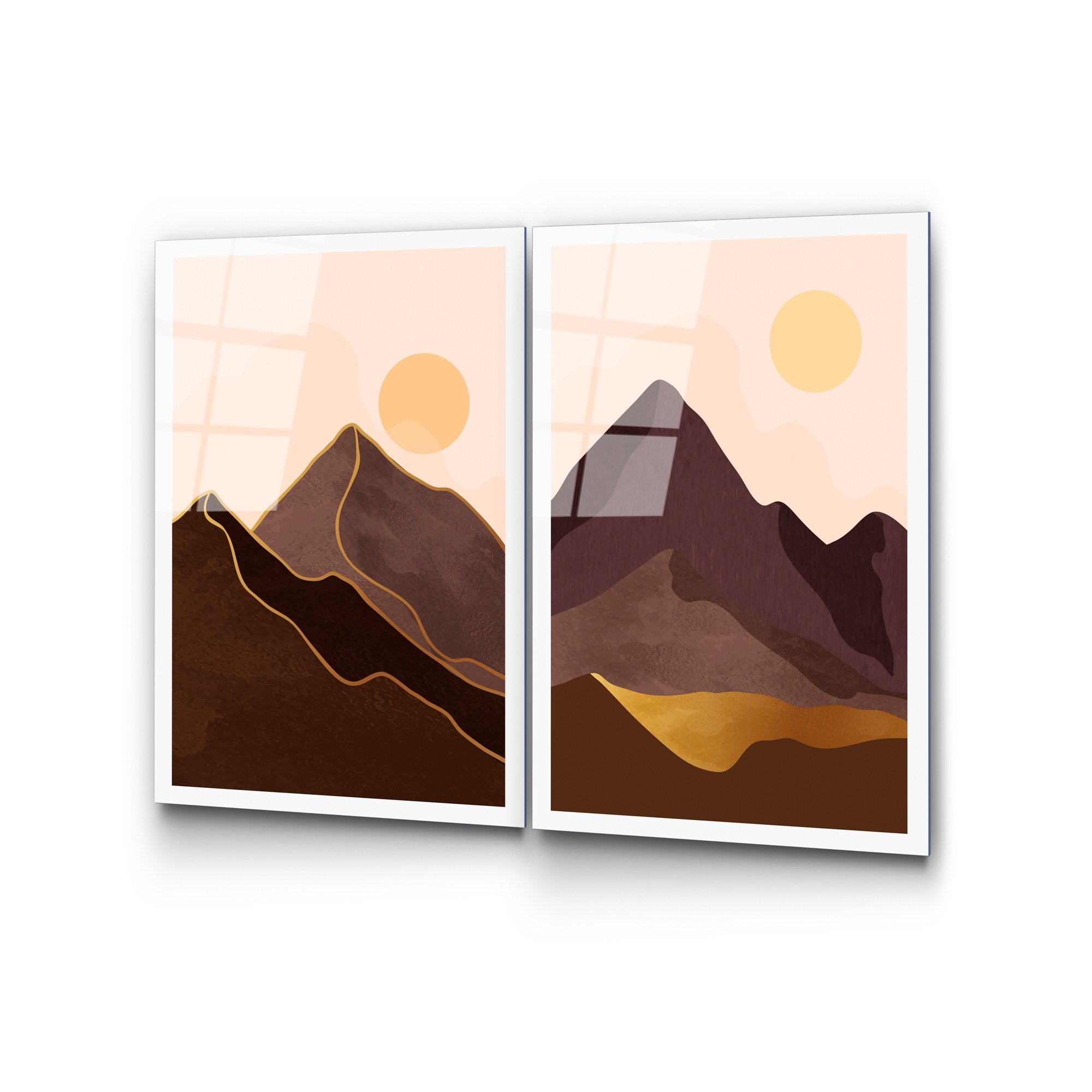 Quadro Decorativo em Vidro Temperado UV-969 (2 Peças) – 45 x 65 cm – Multicolor – 4 mm