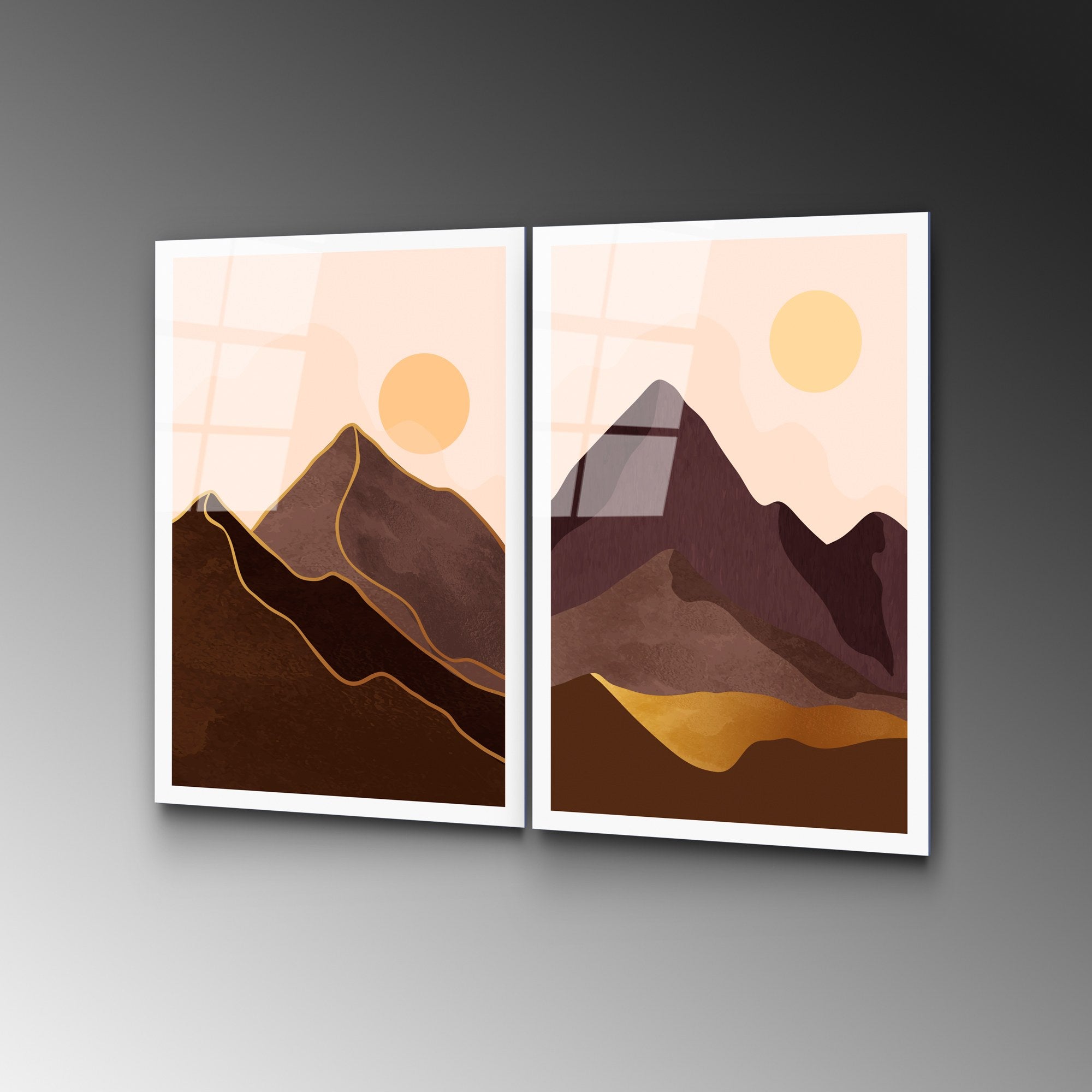 Quadro Decorativo em Vidro Temperado UV-969 (2 Peças) – 45 x 65 cm – Multicolor – 4 mm