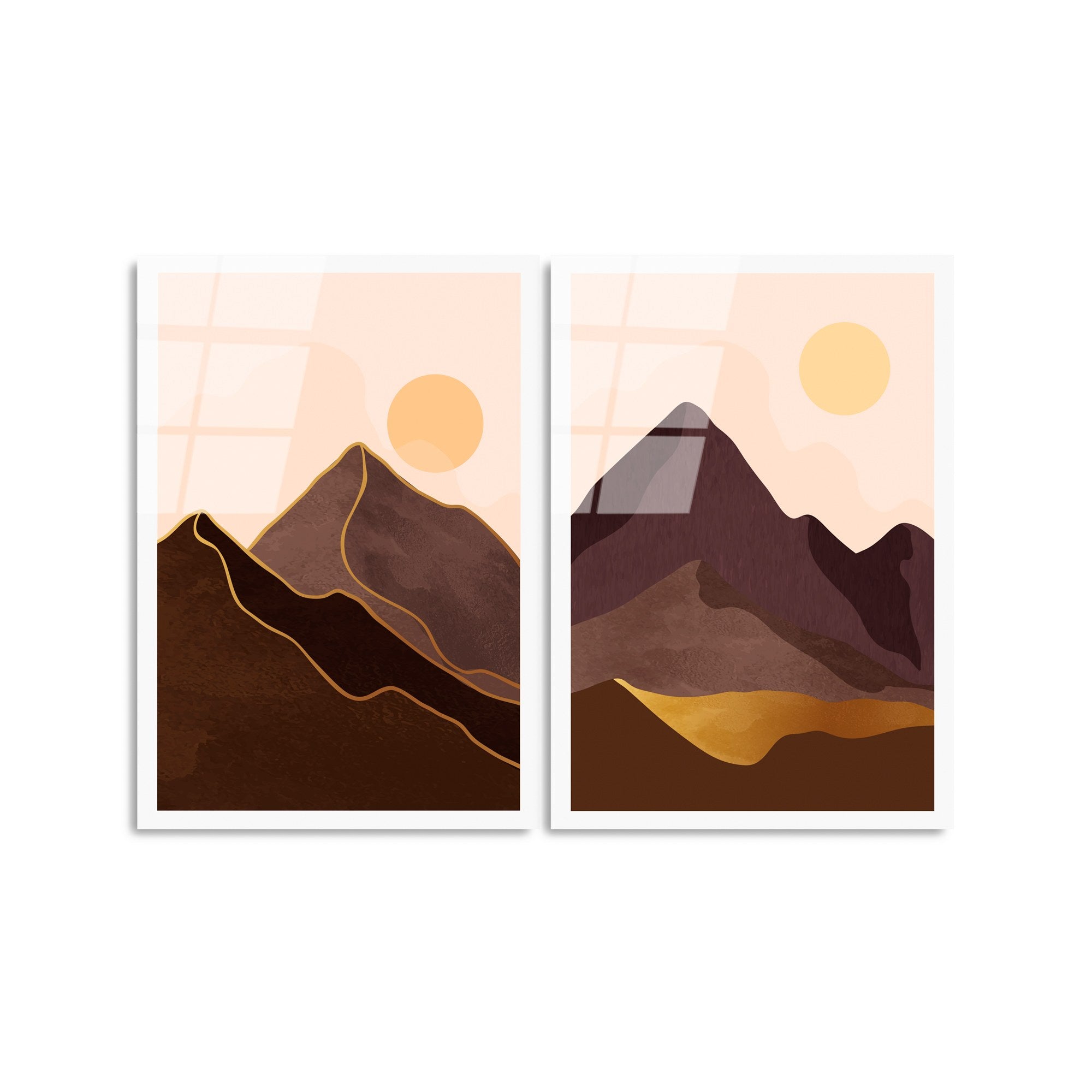 Quadro Decorativo em Vidro Temperado UV-969 (2 Peças) – 45 x 65 cm – Multicolor – 4 mm