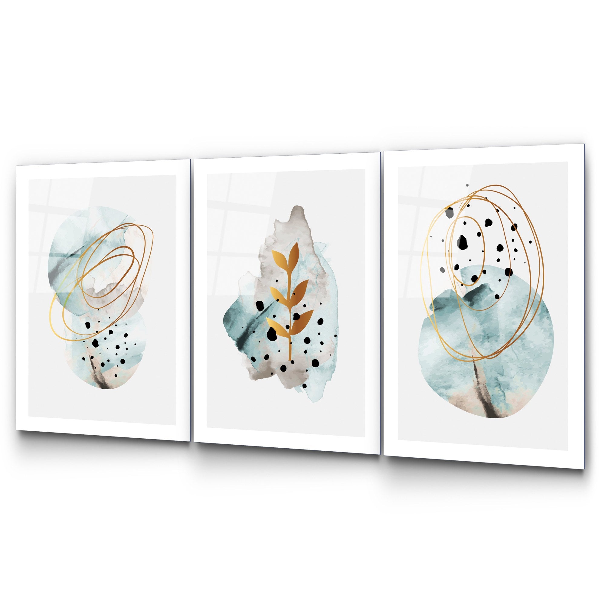 Quadro Decorativo em Vidro Temperado (3 Peças) 45 x 65 cm Multicolor | UV-970