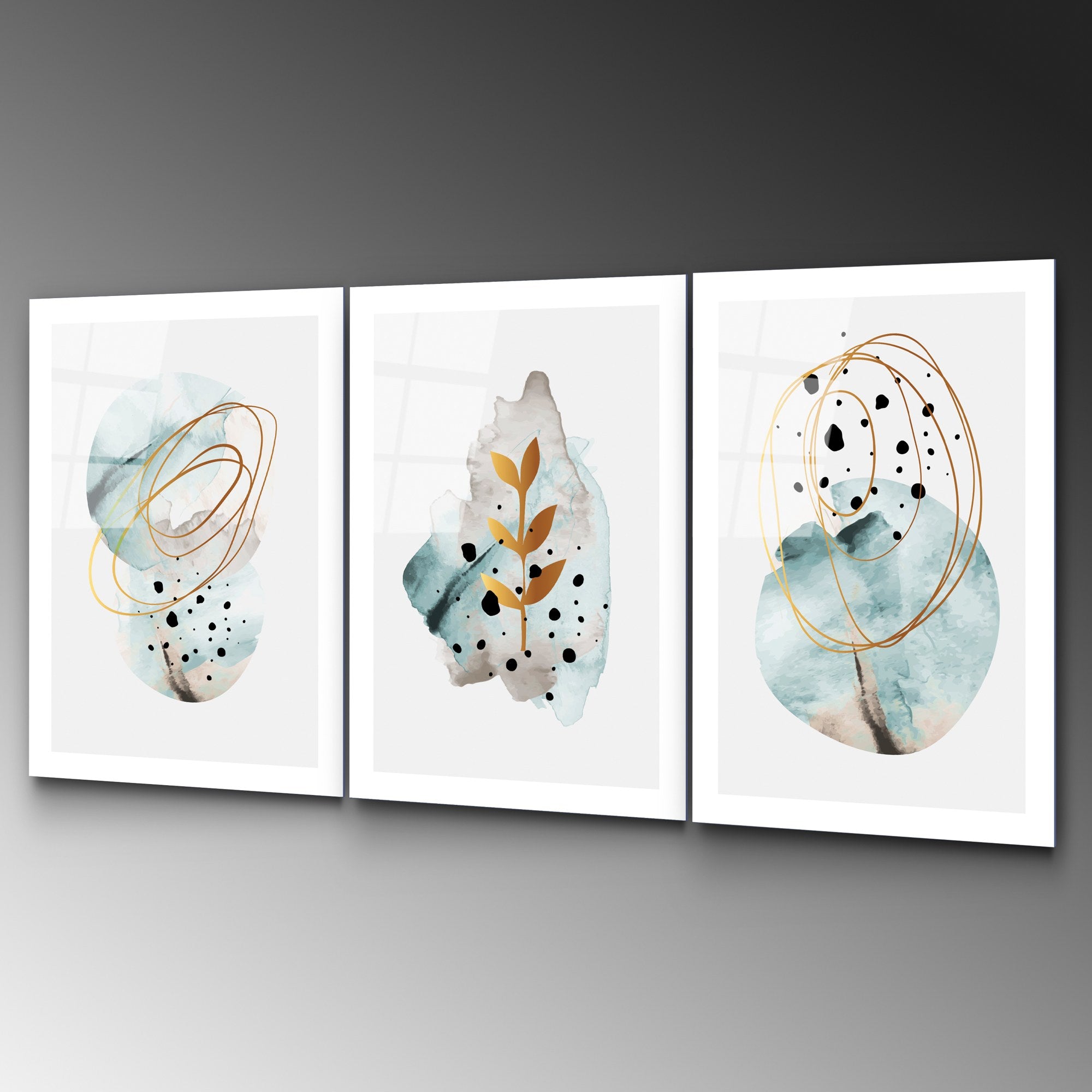 Quadro Decorativo em Vidro Temperado (3 Peças) 45 x 65 cm Multicolor | UV-970