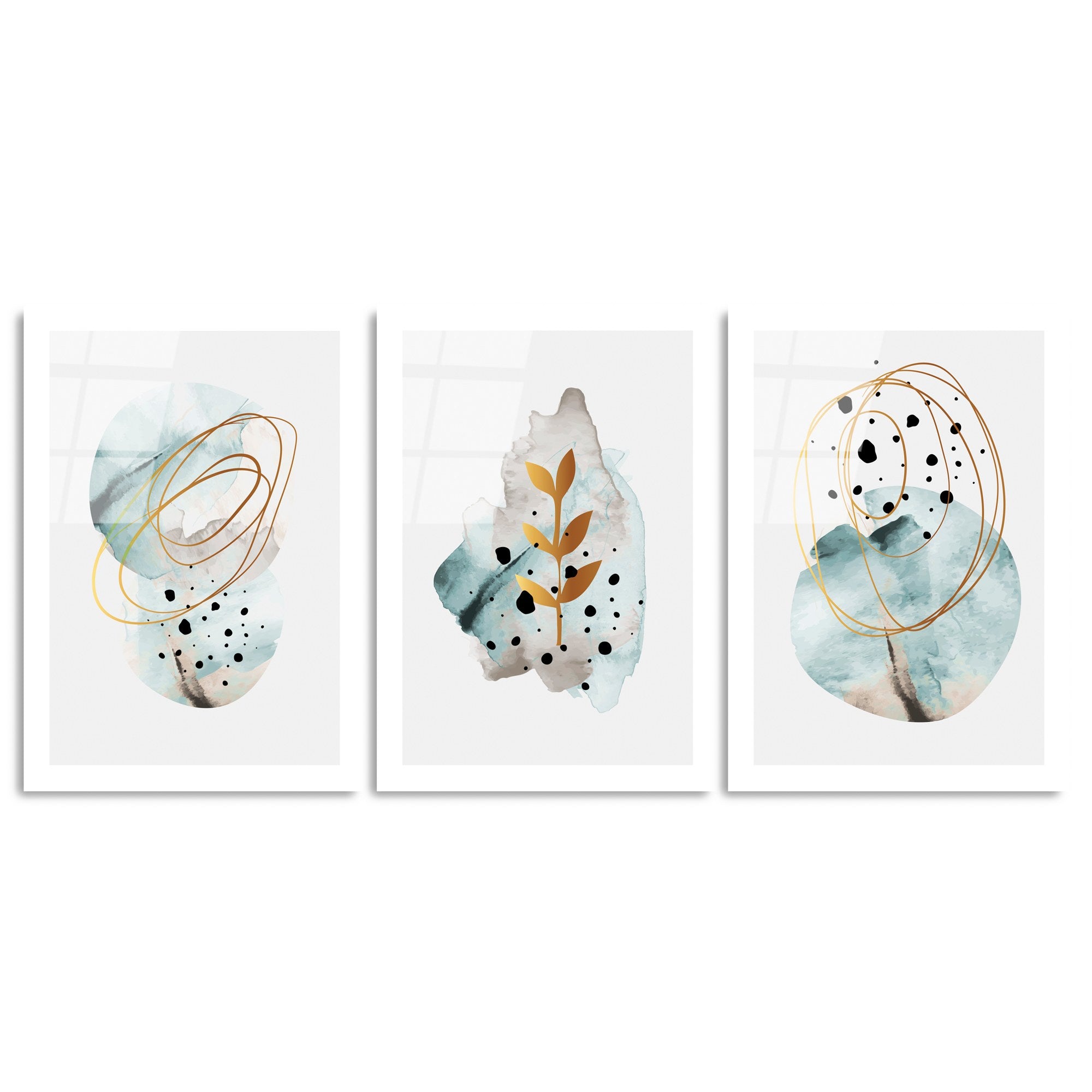 Quadro Decorativo em Vidro Temperado (3 Peças) 45 x 65 cm Multicolor | UV-970