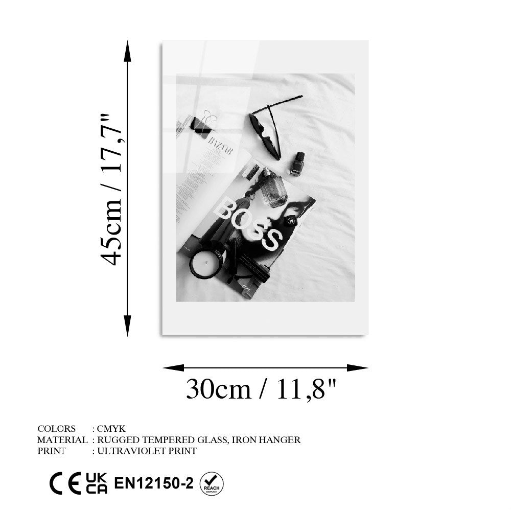 Quadro Decorativo em Vidro Temperado UV-975, Multicolor, 30 x 45 cm (4 mm)