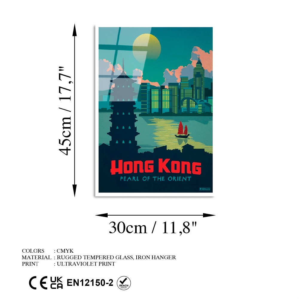 Quadro Decorativo em Vidro Temperado 100% 30 x 45 cm (4 mm) - Multicolor | UV-996