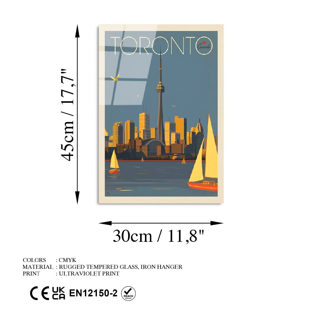 Quadro Decorativo em Vidro Temperado UV-999, 30x45 cm, Multicolor, 4 mm