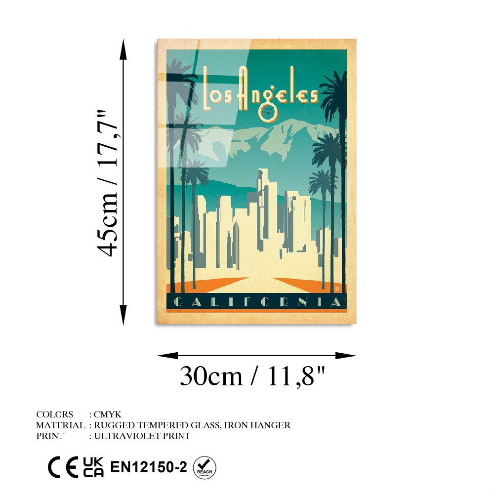 Quadro Decorativo 100% Vidro Temperado UV-1000 (30 x 45 cm) Multicolor, 4 mm