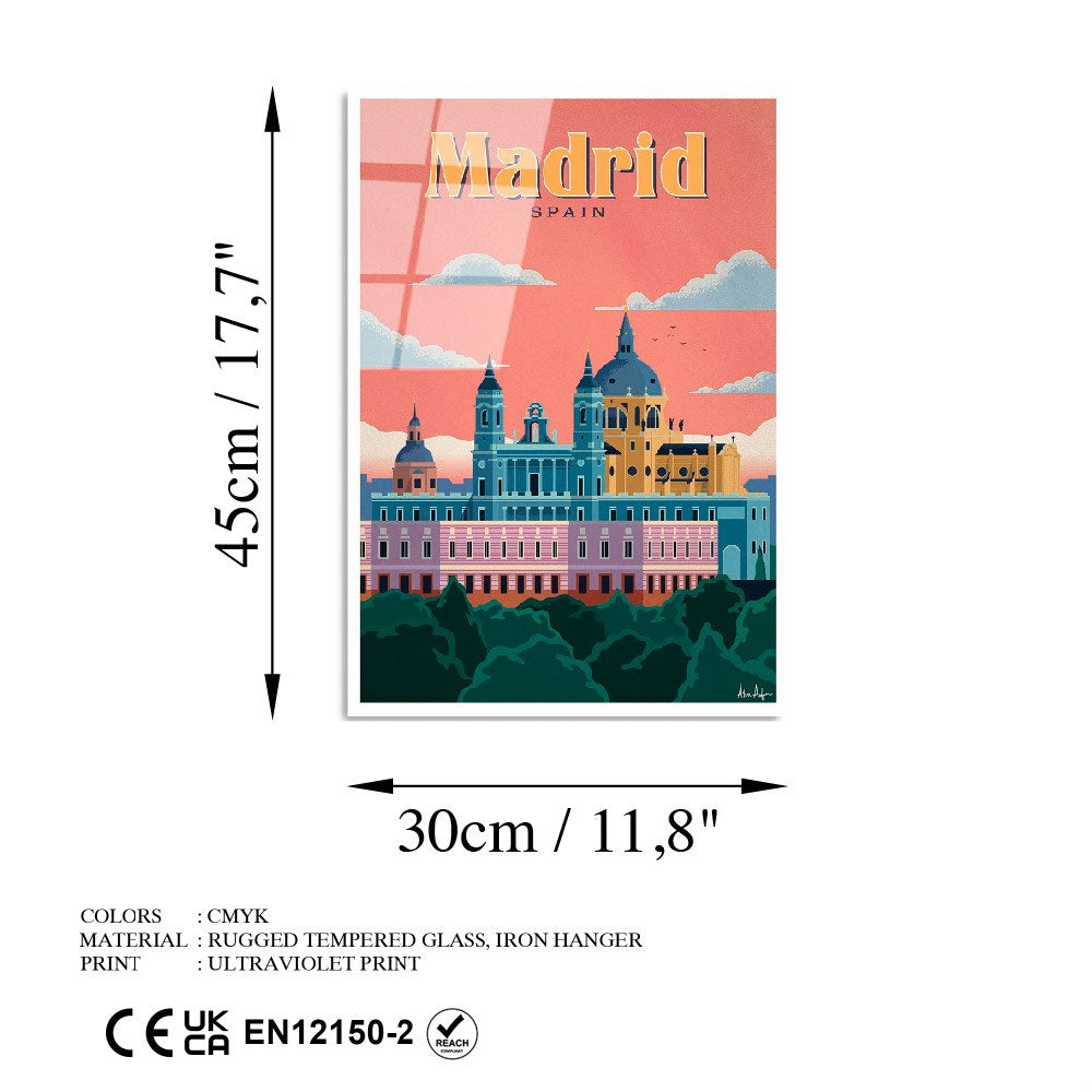 Quadro Decorativo em Vidro Temperado UV-1002, 30x45 cm, Multicor (4 mm)