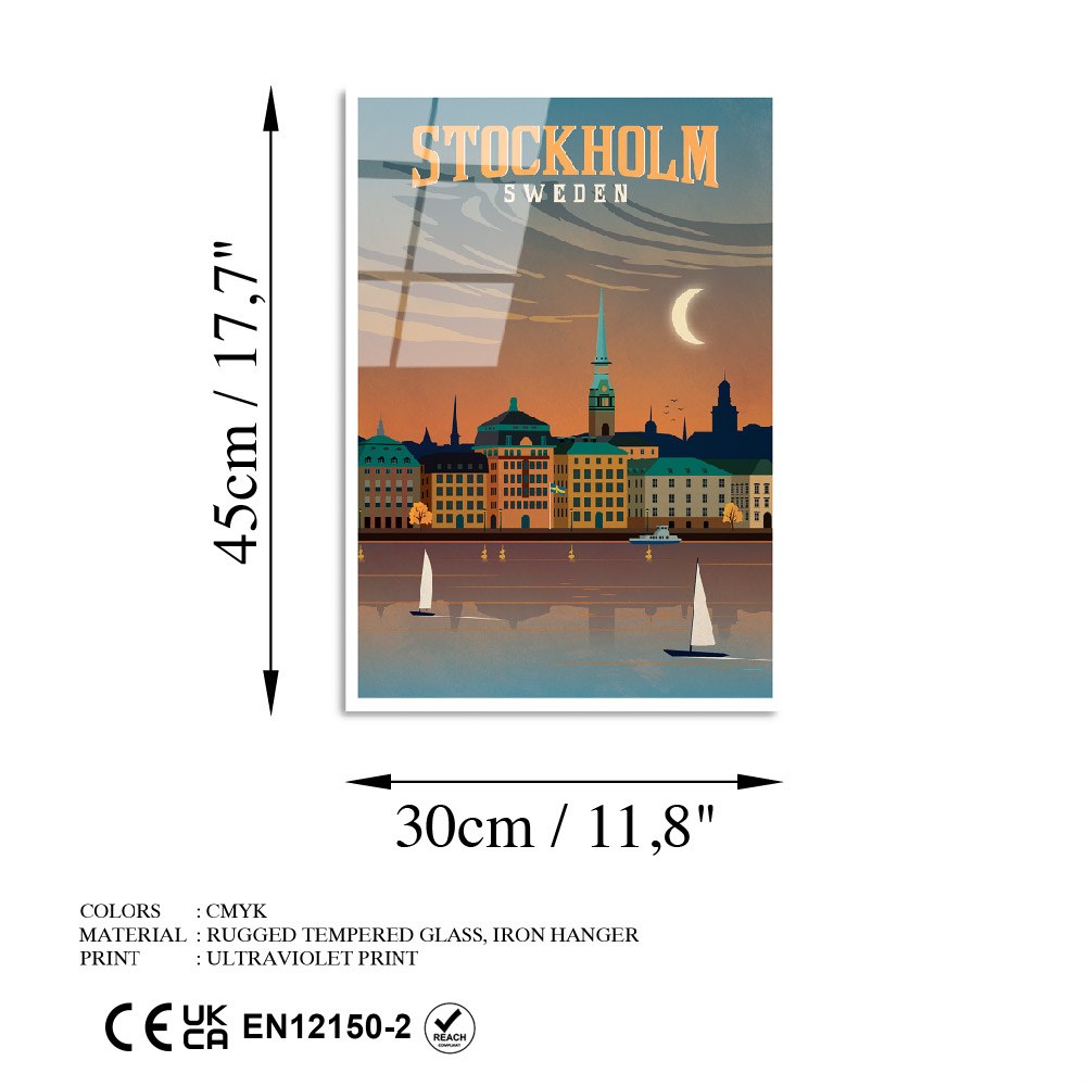 Quadro Decorativo em Vidro Temperado UV-1003 (30x45 cm), Multicolor – 100% Vidro 4 mm