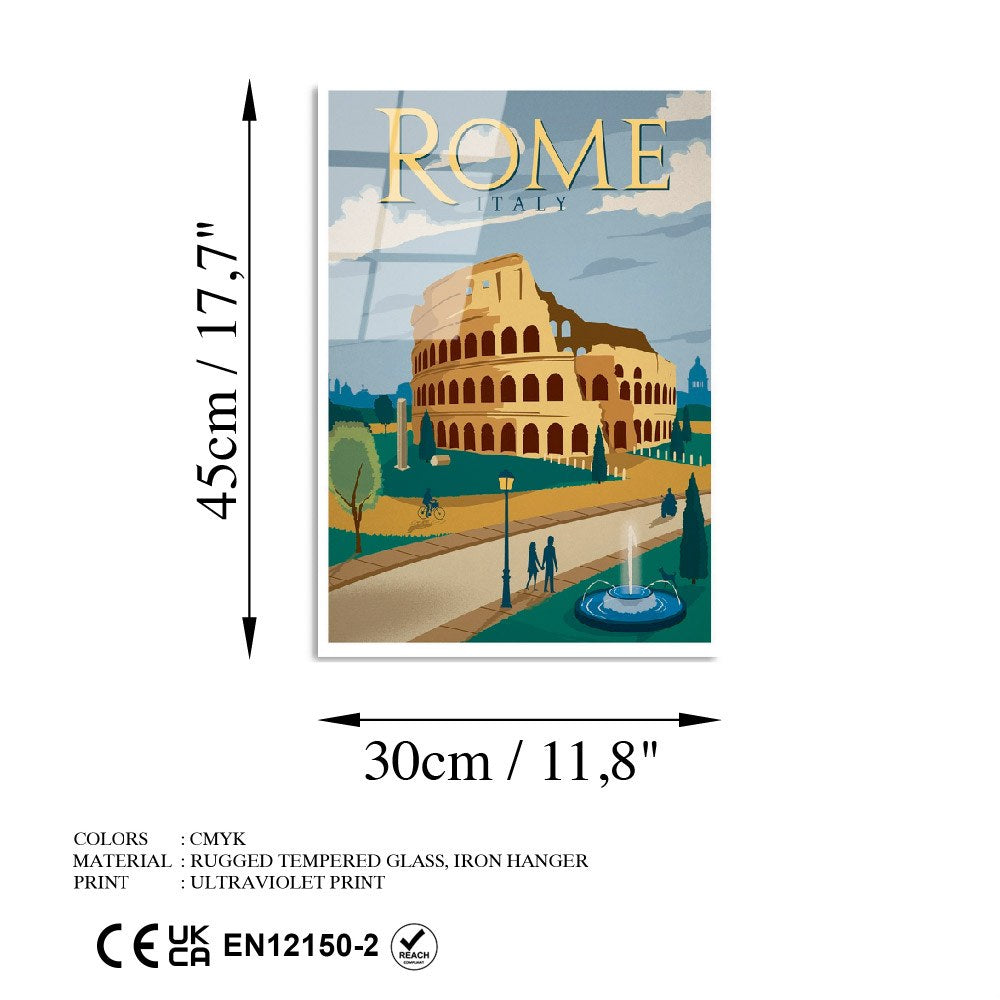 Quadro Decorativo em Vidro Temperado UV-1005, Multicolor, 30 x 45 cm (4 mm)