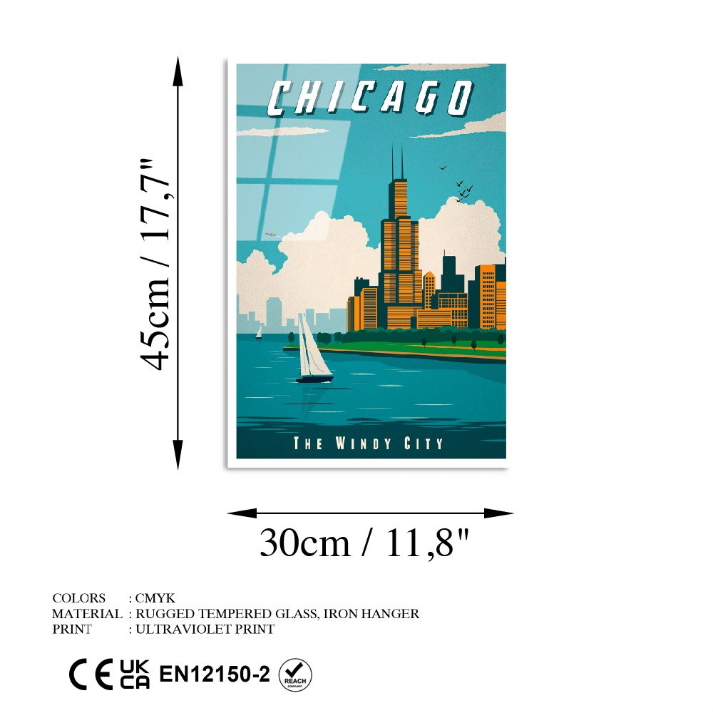 Quadro Decorativo em Vidro Temperado UV-1006 (30 x 45 cm) – Multicolor, 4 mm