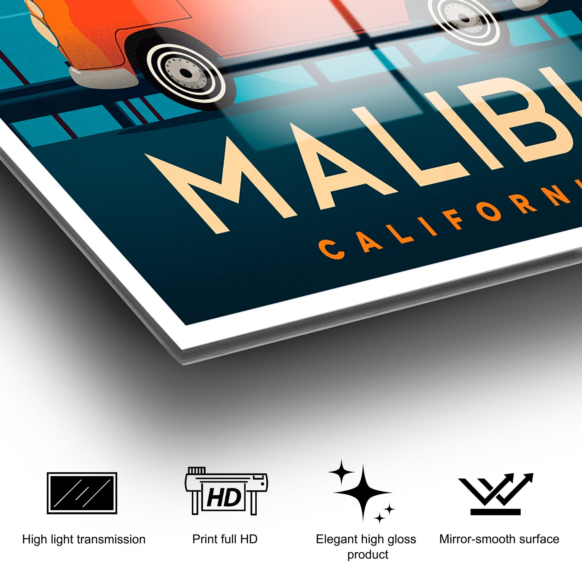 Quadro Decorativo em Vidro Temperado UV-1008, 30 x 45 cm (4 mm) – Multicolor