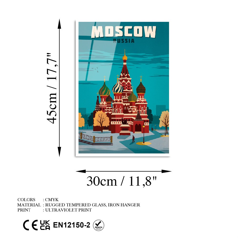 Quadro Decorativo em Vidro Temperado UV-1009, 30x45 cm, Multicolor, 4 mm