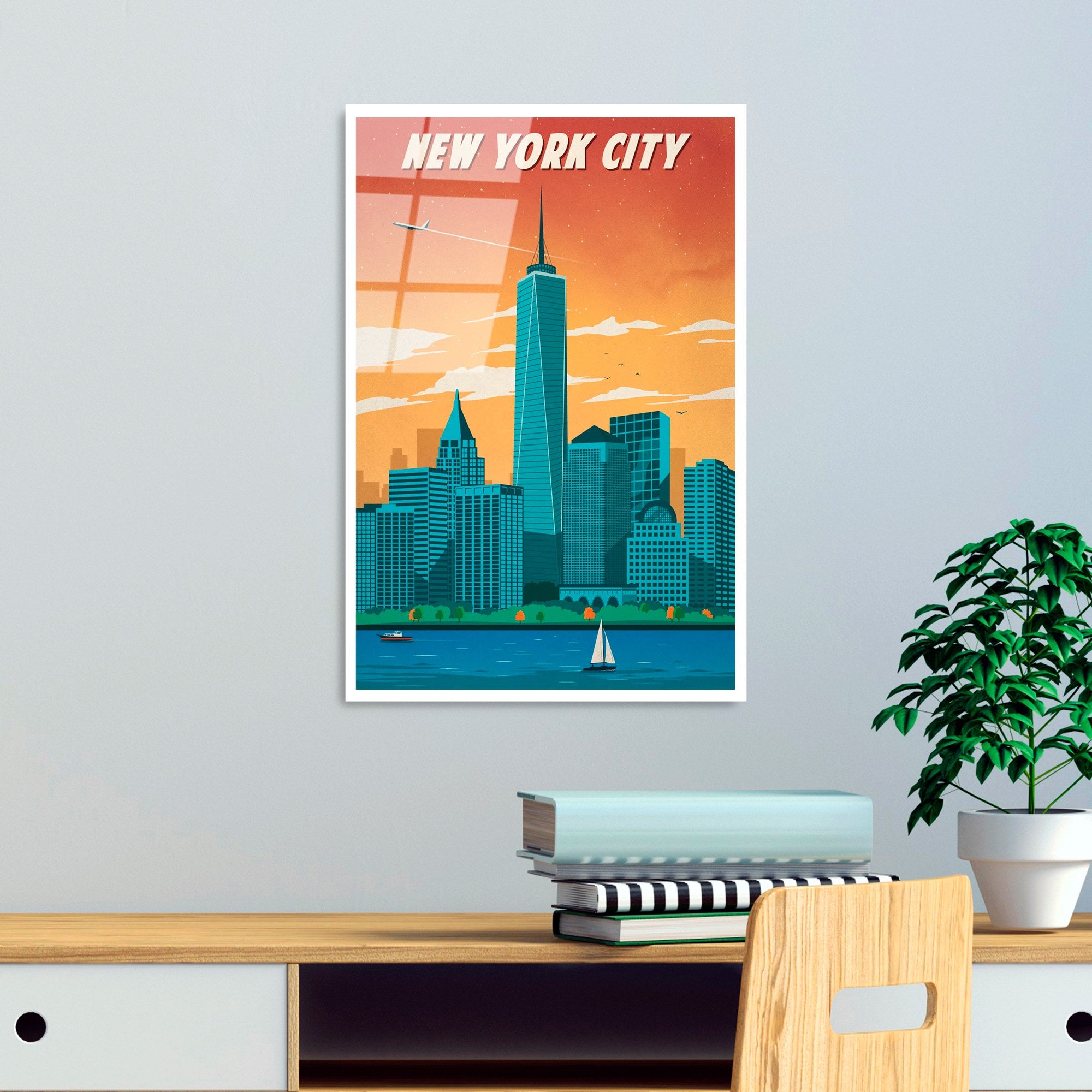 Quadro Decorativo em Vidro Temperado UV-1010, Multicolor, 30 x 45 cm (4 mm)