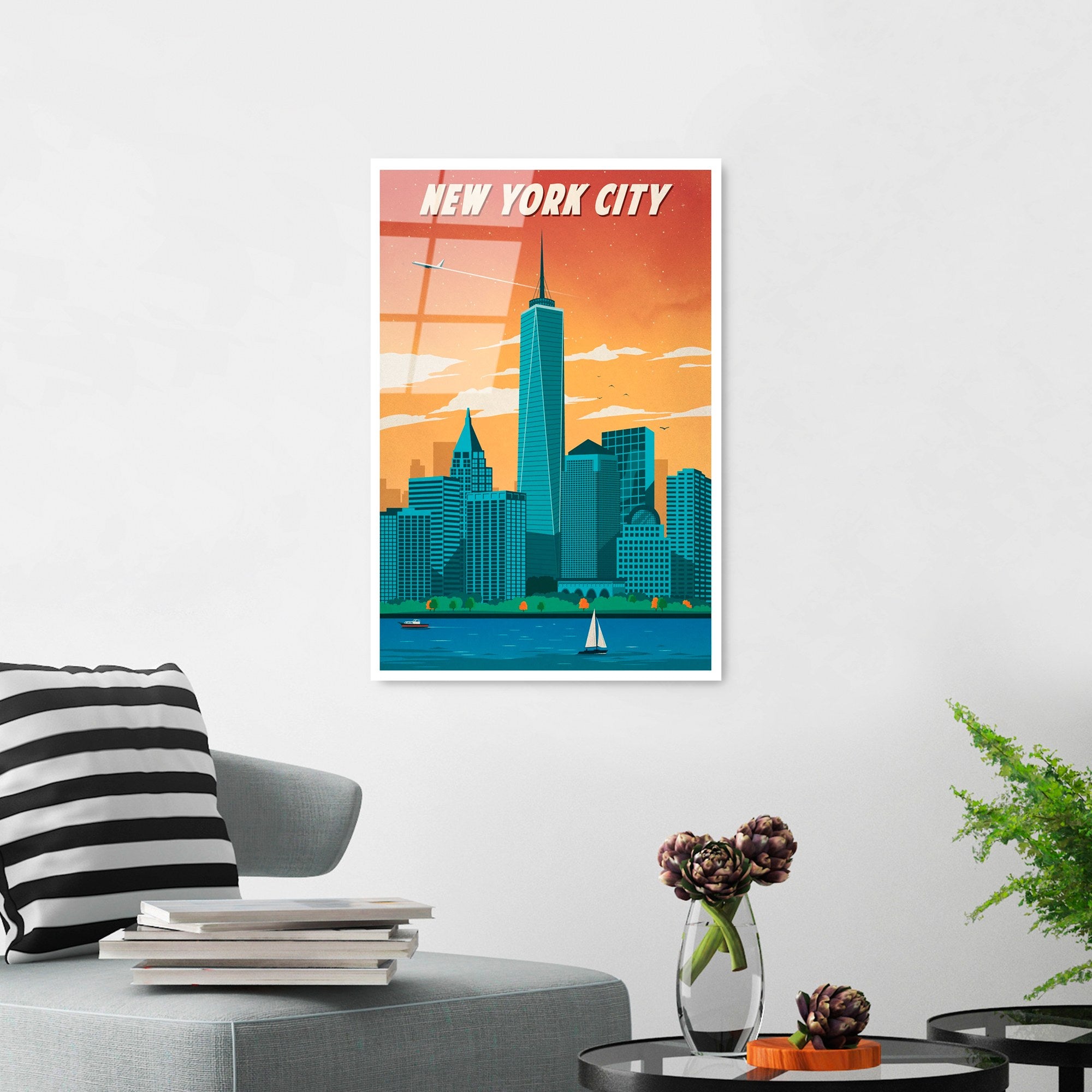 Quadro Decorativo em Vidro Temperado UV-1010, Multicolor, 30 x 45 cm (4 mm)