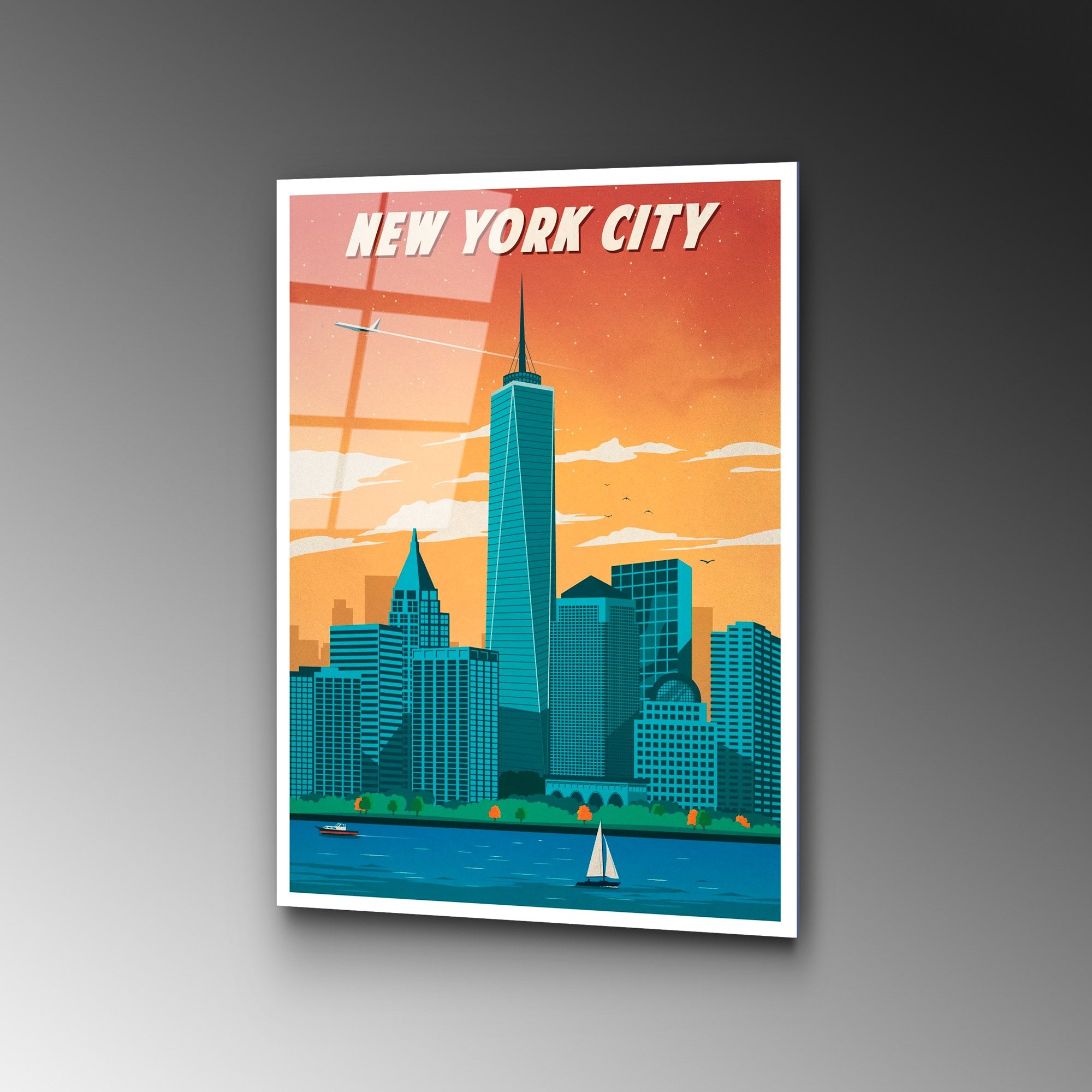 Quadro Decorativo em Vidro Temperado UV-1010, Multicolor, 30 x 45 cm (4 mm)