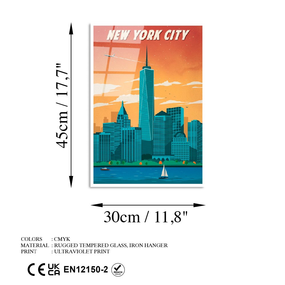 Quadro Decorativo em Vidro Temperado UV-1010, Multicolor, 30 x 45 cm (4 mm)