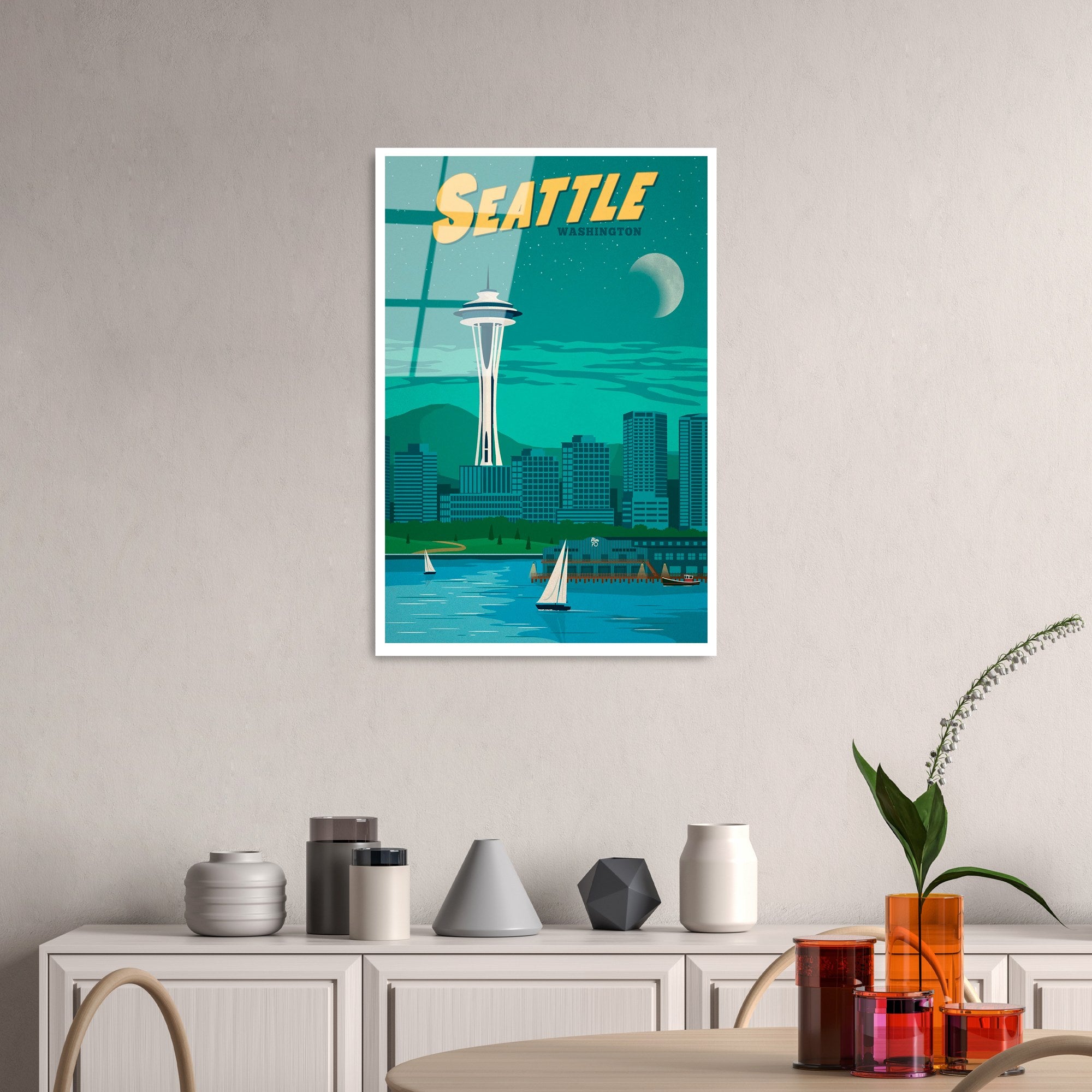 Quadro Decorativo em Vidro Temperado UV-1011, 30x45 cm, Multicolor, 4 mm