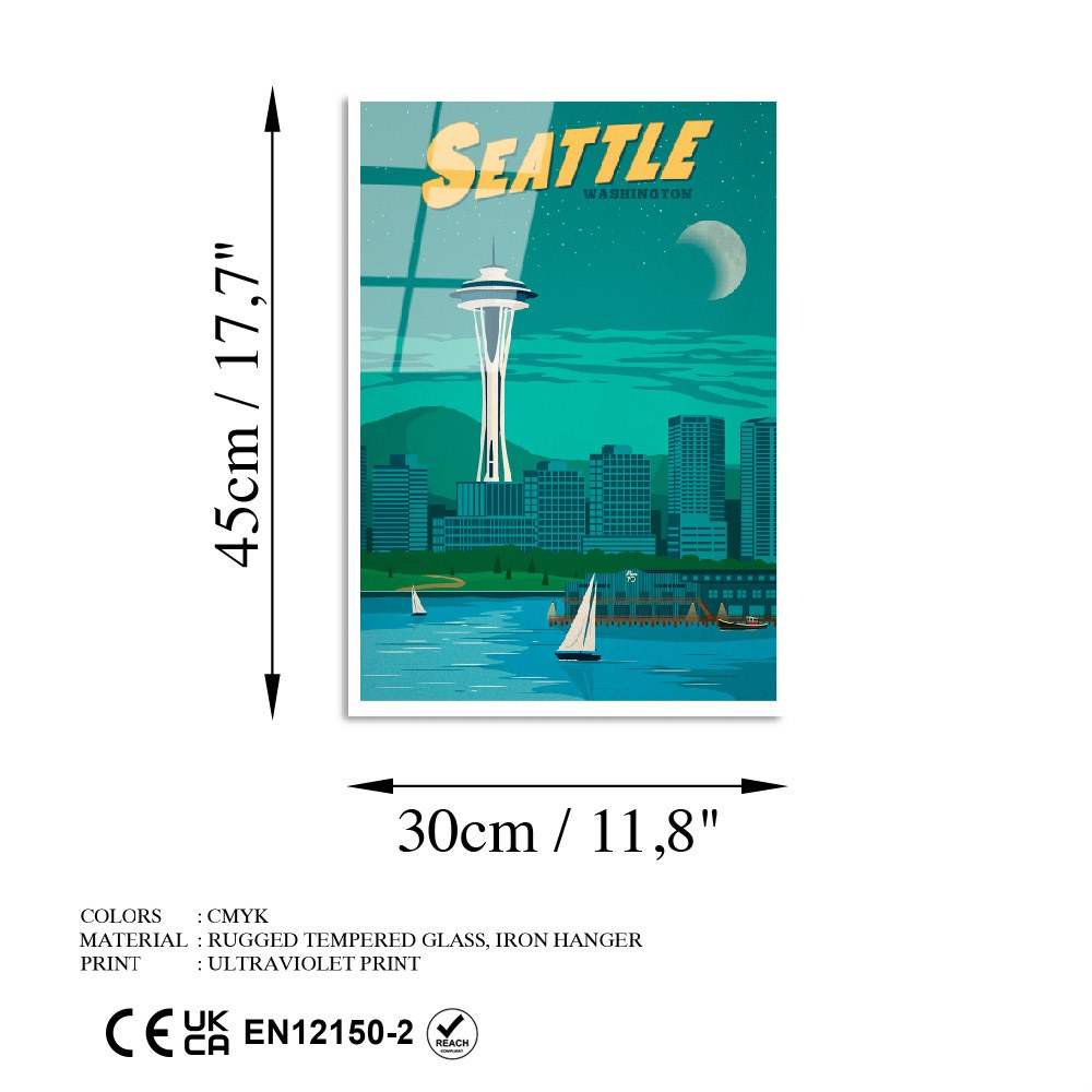 Quadro Decorativo em Vidro Temperado UV-1011, 30x45 cm, Multicolor, 4 mm