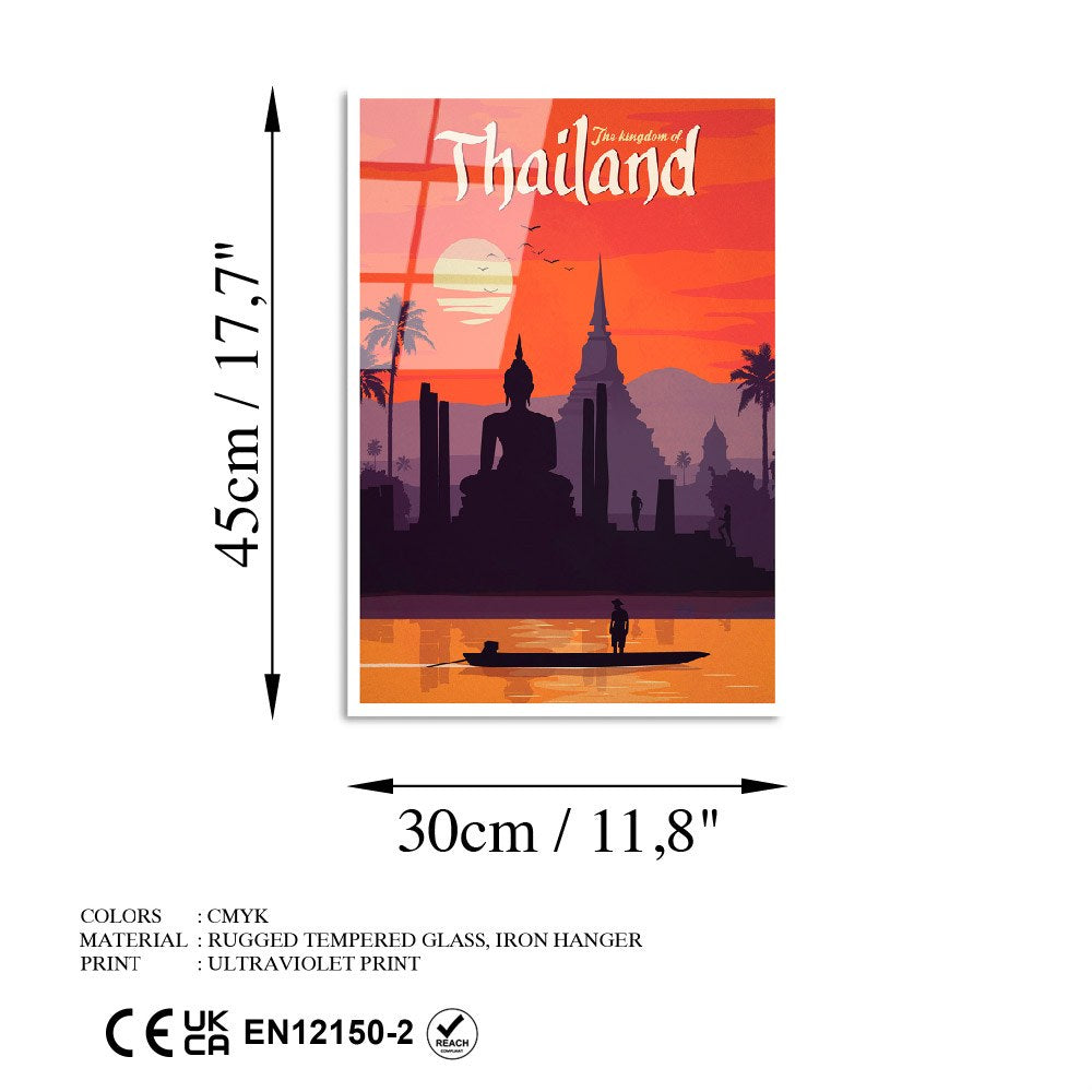 Quadro Decorativo em Vidro Temperado UV-1012, Multicolor, 30 x 45 cm (4 mm)