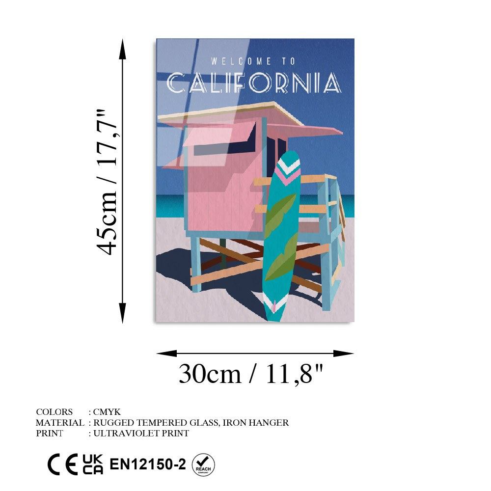 Quadro Decorativo em Vidro 100% Temperado UV-1013, Multicolor, 30x45 cm (4 mm)