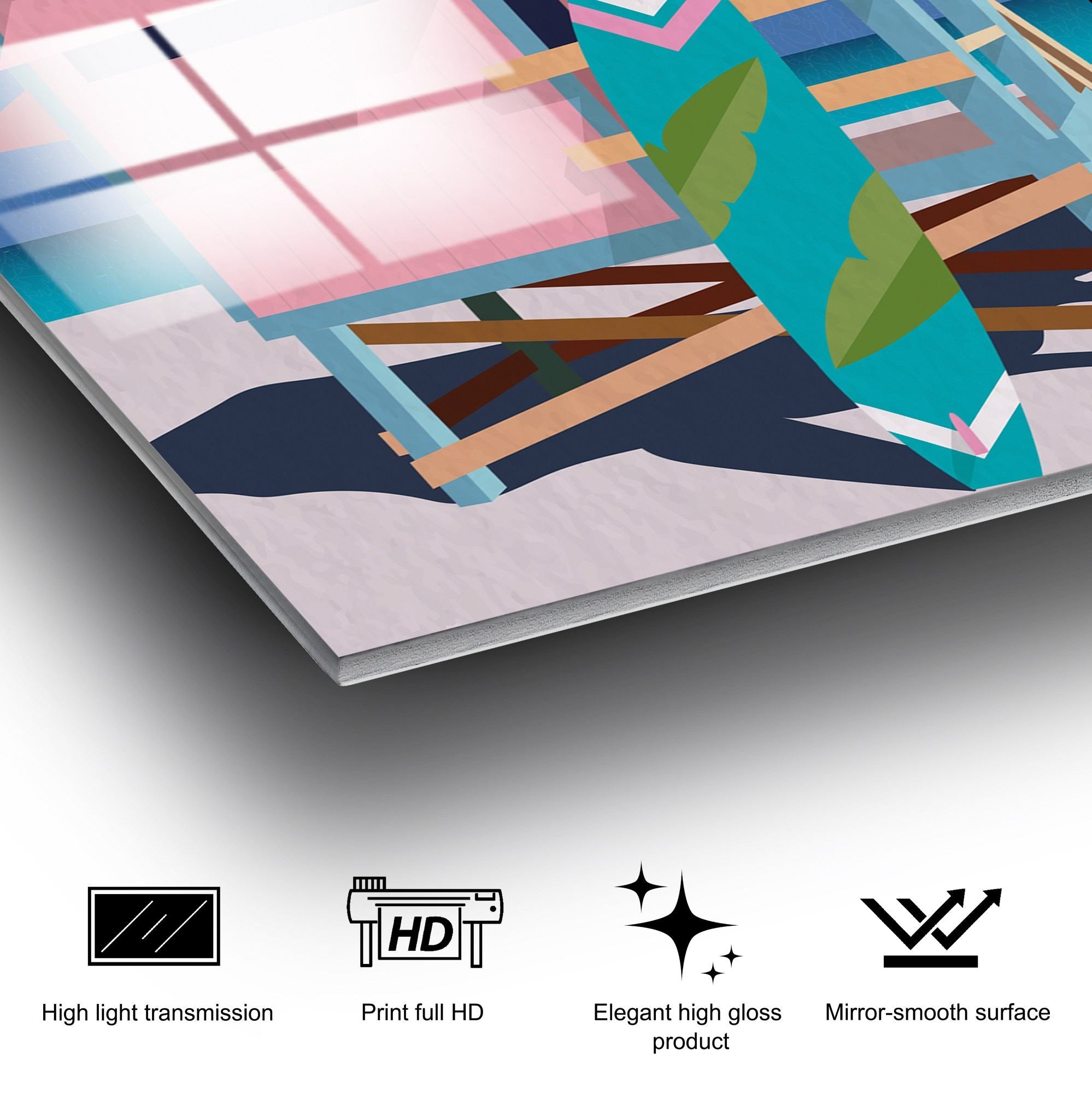 Quadro Decorativo em Vidro 100% Temperado UV-1013, Multicolor, 30x45 cm (4 mm)