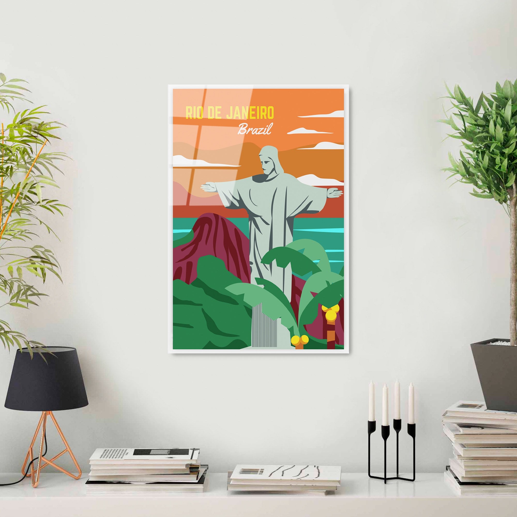 Quadro Decorativo em Vidro Temperado UV-1016 (30 x 45 cm), Multicor, 4 mm