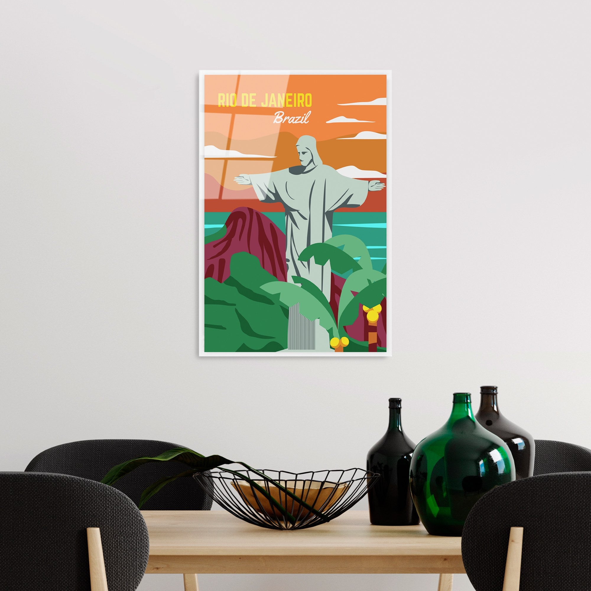 Quadro Decorativo em Vidro Temperado UV-1016 (30 x 45 cm), Multicor, 4 mm