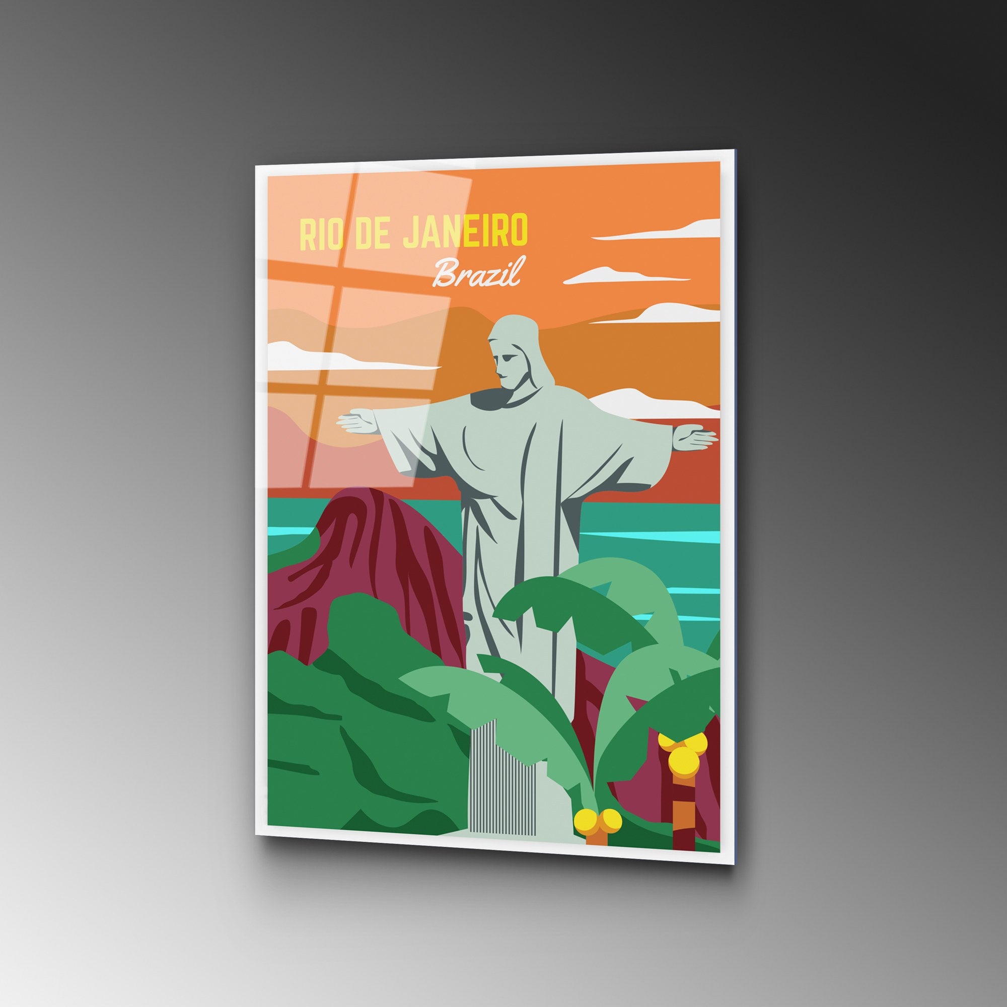 Quadro Decorativo em Vidro Temperado UV-1016 (30 x 45 cm), Multicor, 4 mm