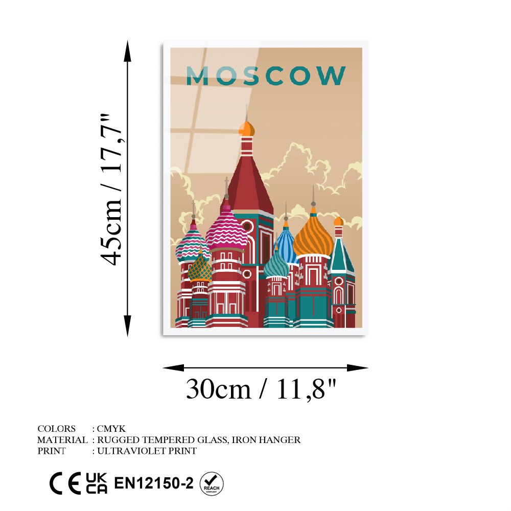 Quadro Decorativo em Vidro Temperado UV-1017, Multicolorido, 30 x 45 cm (4 mm)