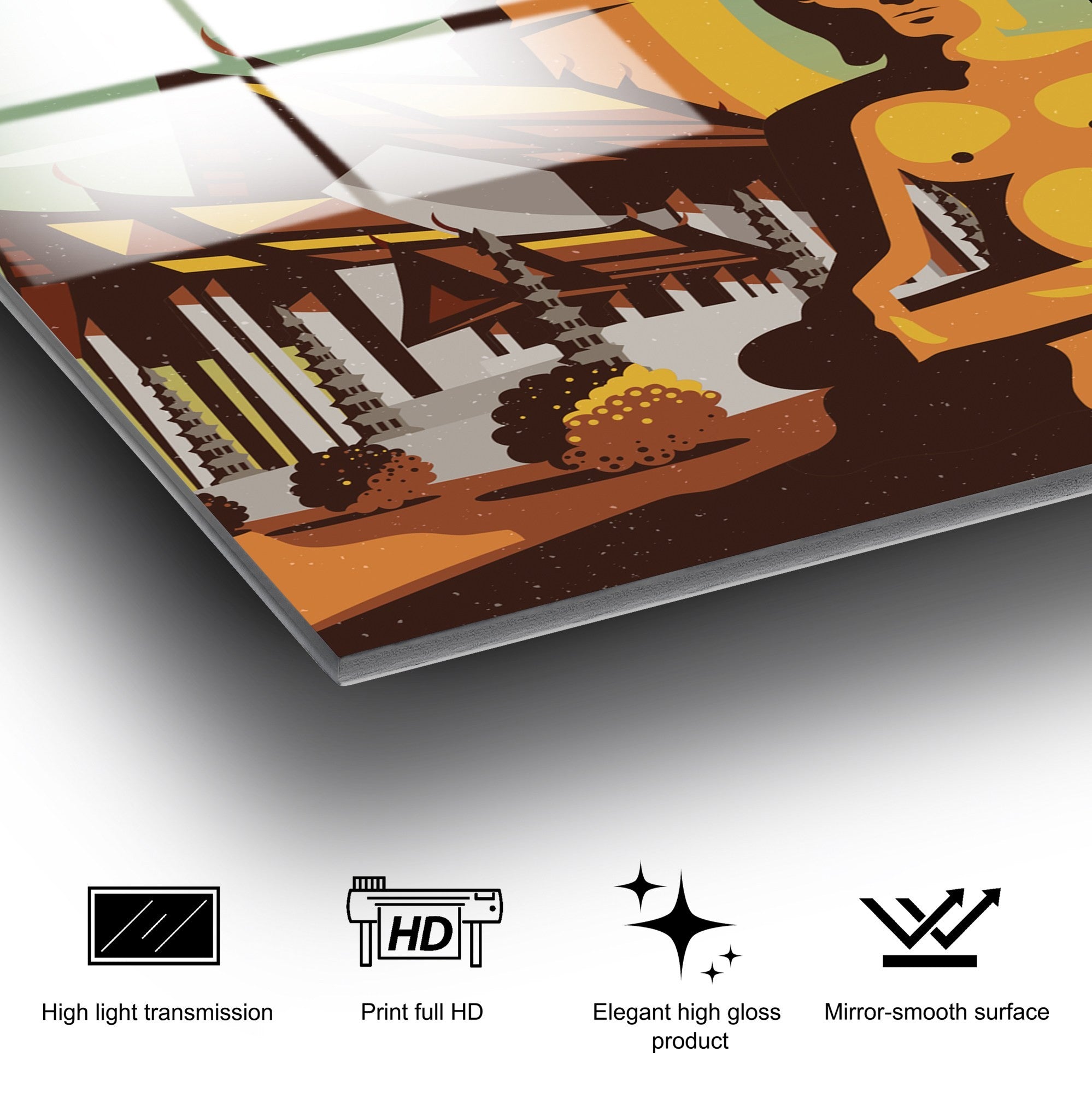 Quadro Decorativo em Vidro Temperado 4 mm UV-1018, Multicor, 30 x 45 cm (123BZM2513)