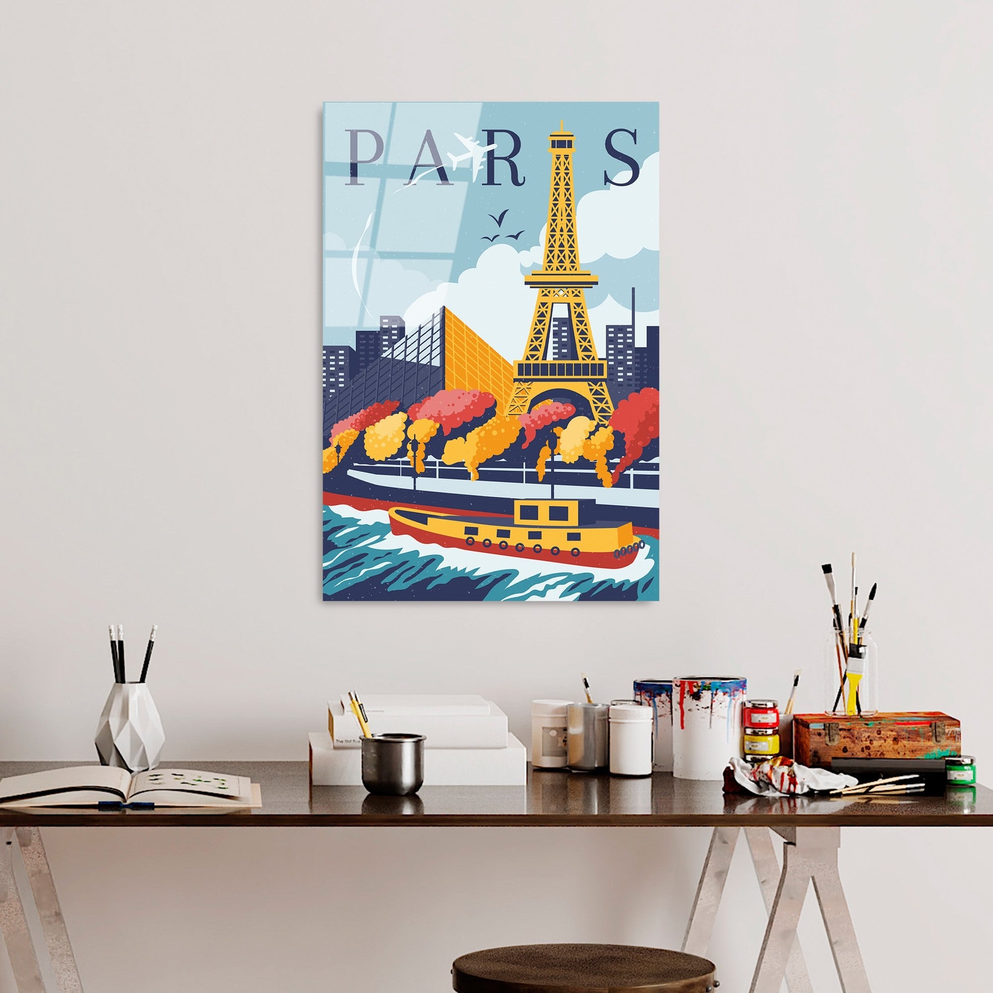 Quadro Decorativo em Vidro 100% Temperado UV-1019, Multicolor, 30 x 45 cm (4 mm)