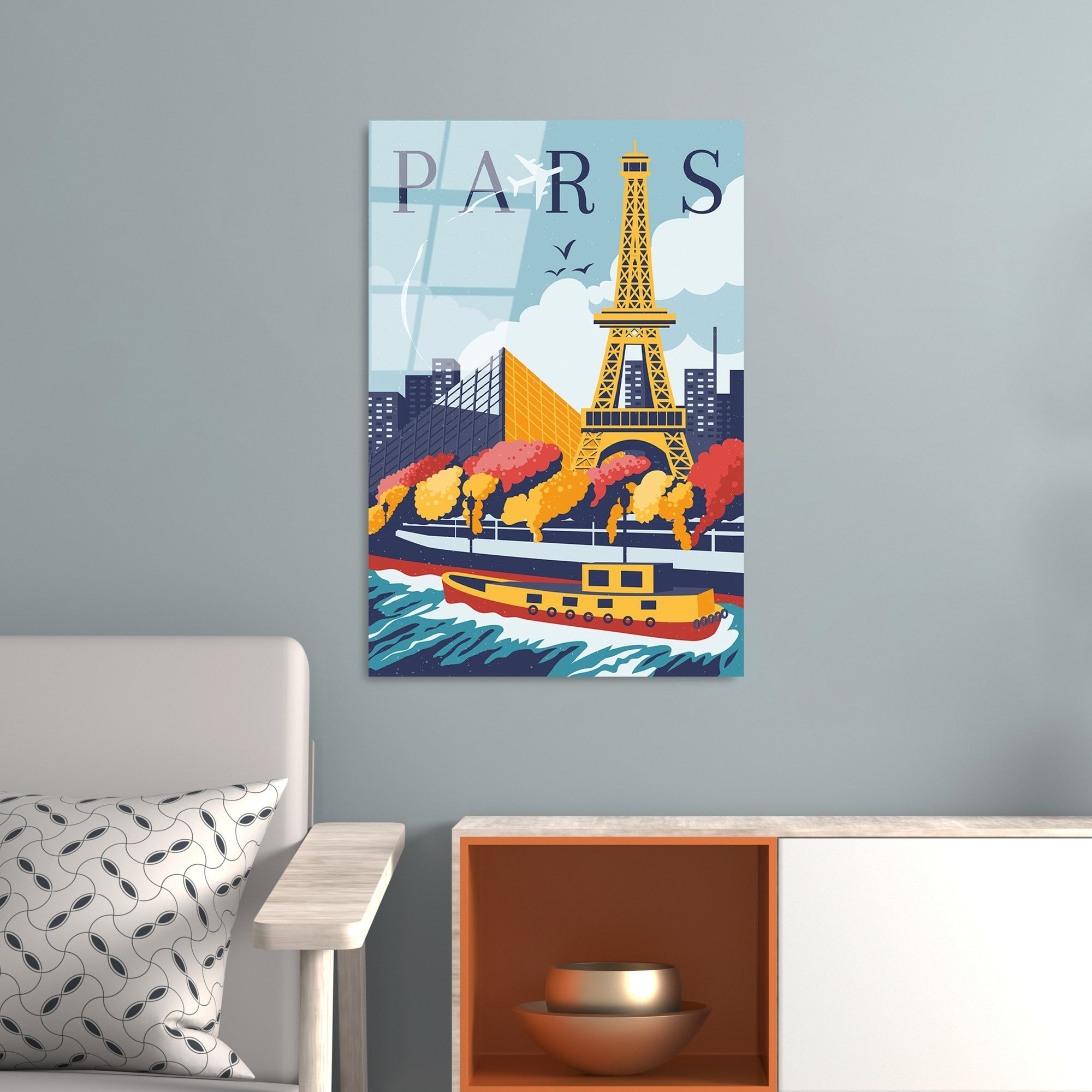 Quadro Decorativo em Vidro 100% Temperado UV-1019, Multicolor, 30 x 45 cm (4 mm)