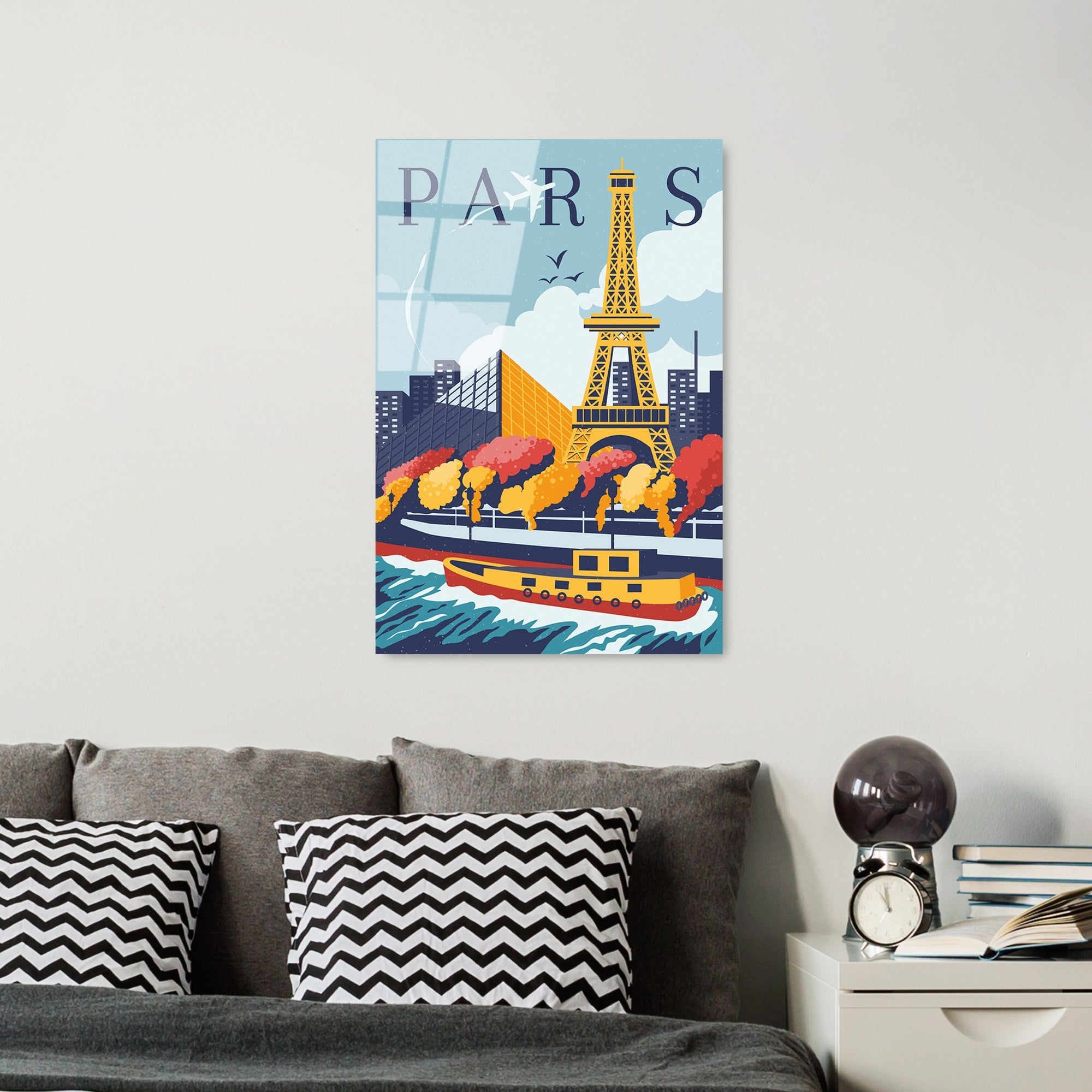 Quadro Decorativo em Vidro 100% Temperado UV-1019, Multicolor, 30 x 45 cm (4 mm)