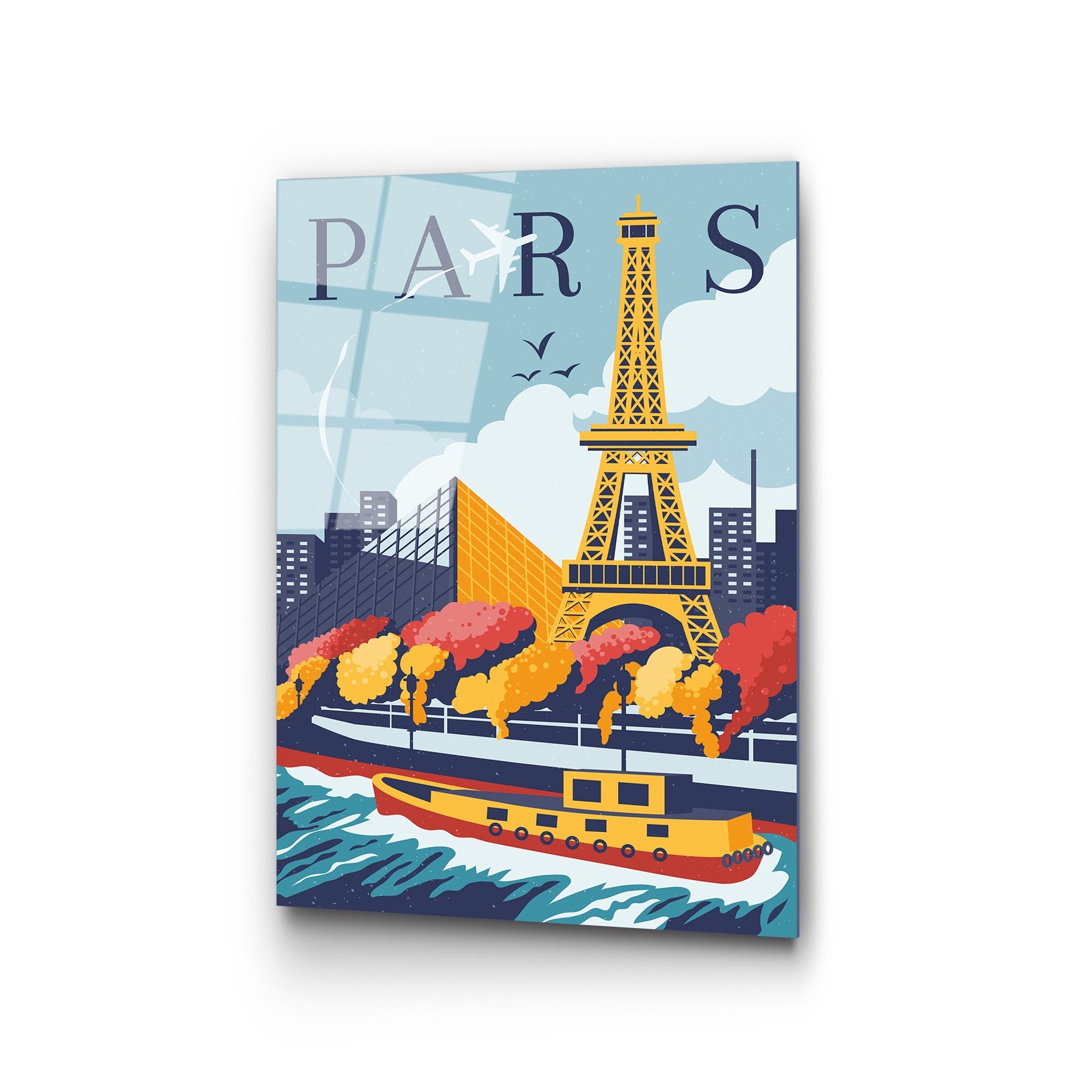 Quadro Decorativo em Vidro 100% Temperado UV-1019, Multicolor, 30 x 45 cm (4 mm)