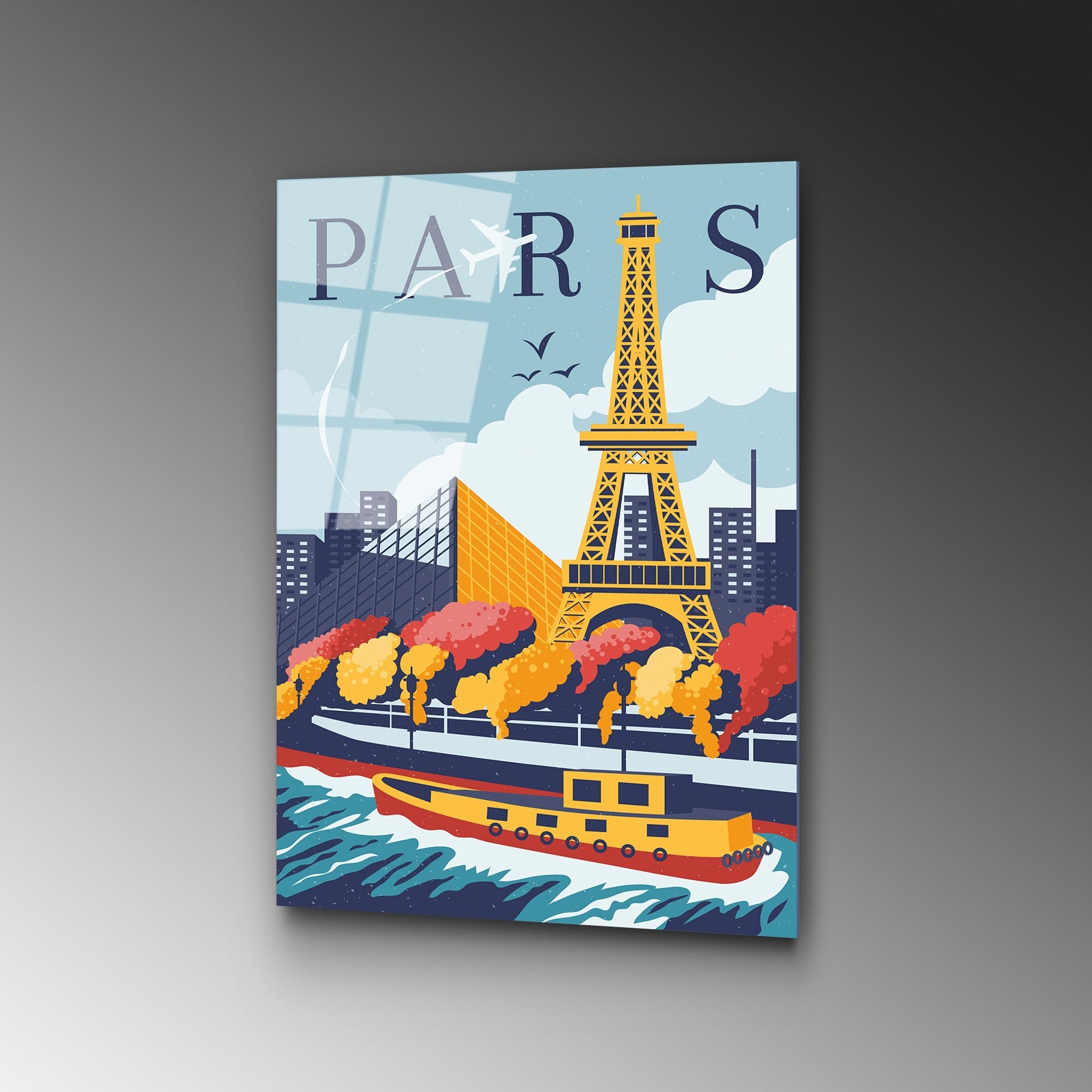 Quadro Decorativo em Vidro 100% Temperado UV-1019, Multicolor, 30 x 45 cm (4 mm)