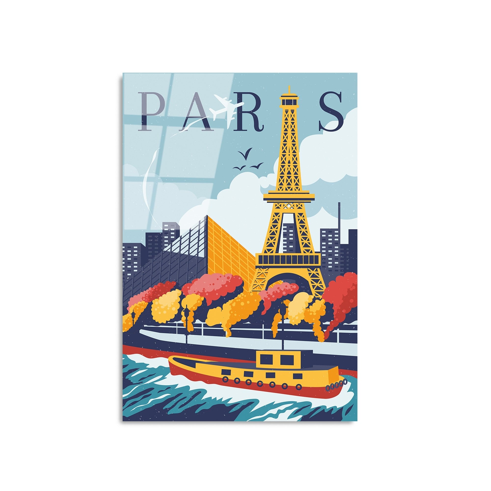 Quadro Decorativo em Vidro 100% Temperado UV-1019, Multicolor, 30 x 45 cm (4 mm)