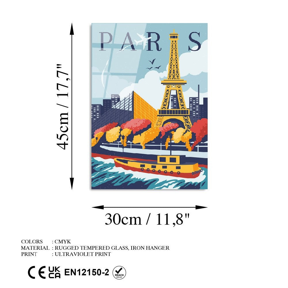 Quadro Decorativo em Vidro 100% Temperado UV-1019, Multicolor, 30 x 45 cm (4 mm)