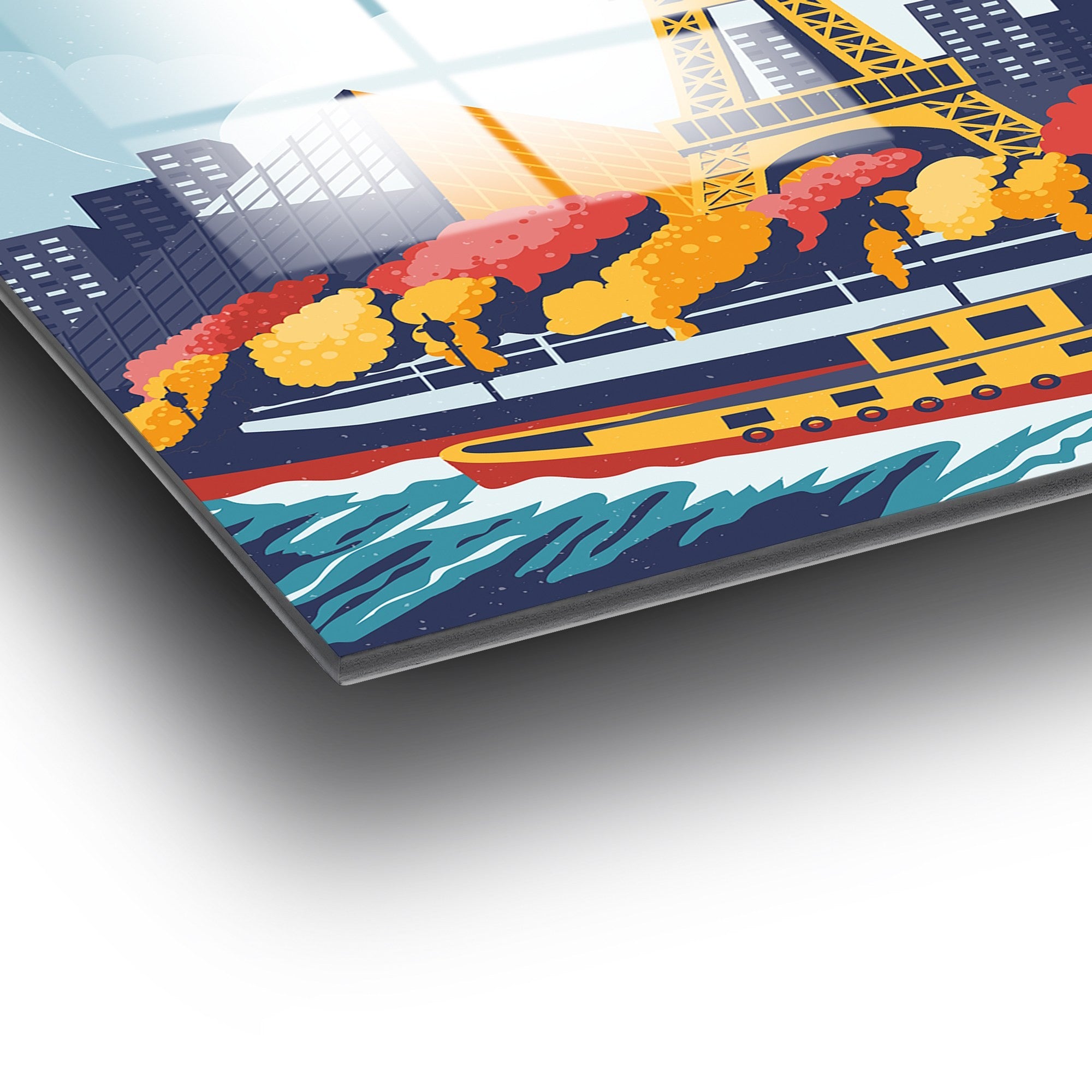 Quadro Decorativo em Vidro 100% Temperado UV-1019, Multicolor, 30 x 45 cm (4 mm)