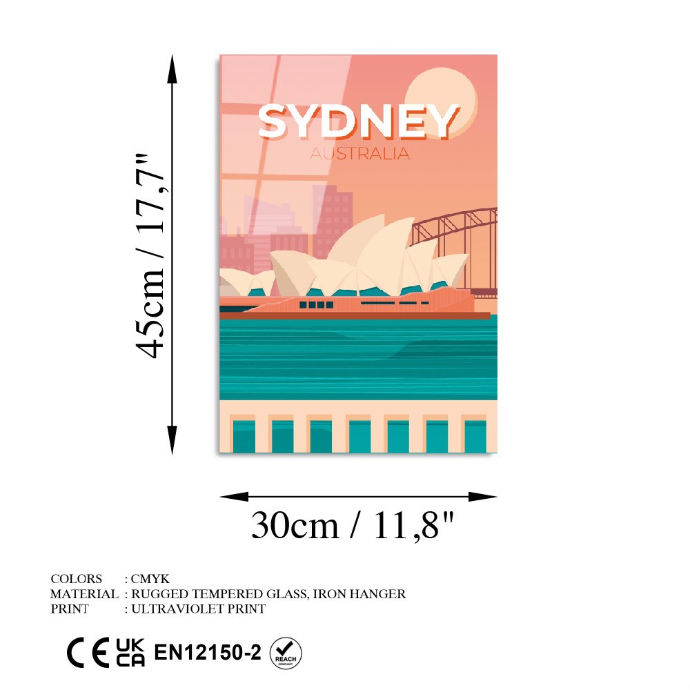 Quadro Decorativo em Vidro Temperado UV-1021 (30 x 45 cm) - Multicolor, 4 mm