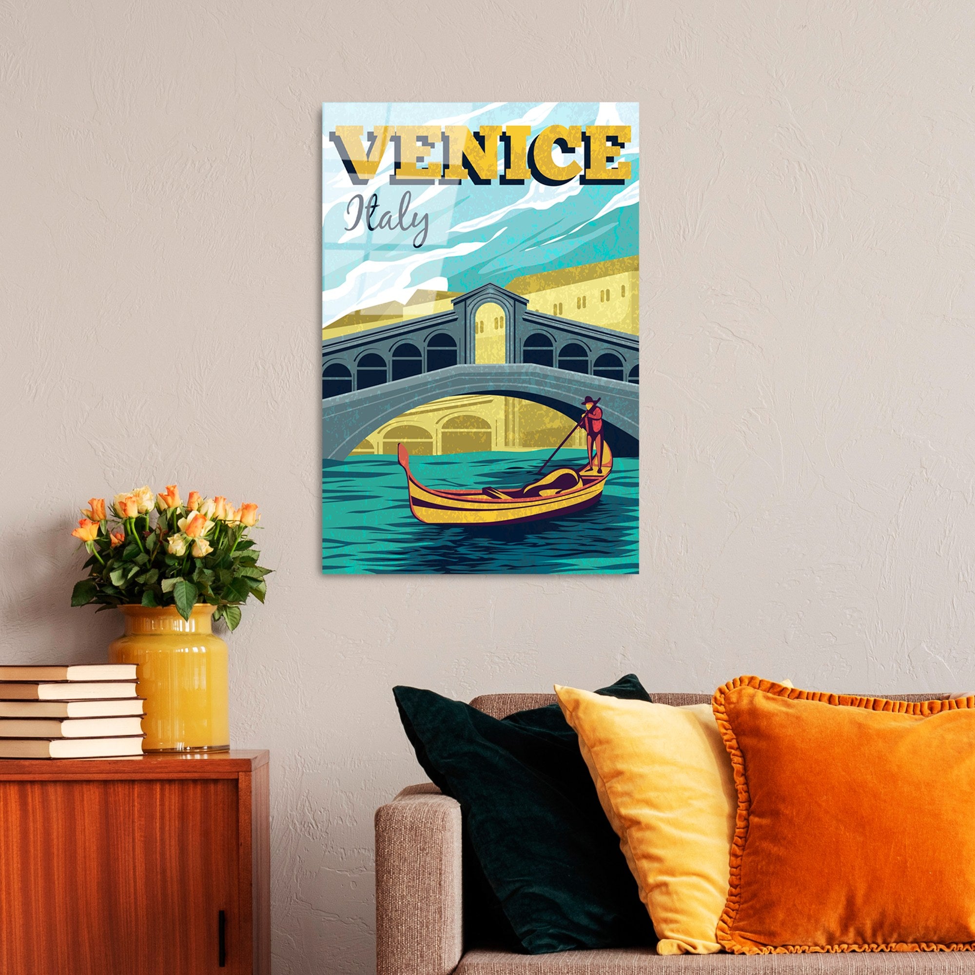 Quadro Decorativo em Vidro Temperado UV-1022, 30 x 45 cm, Multicolor, 4 mm