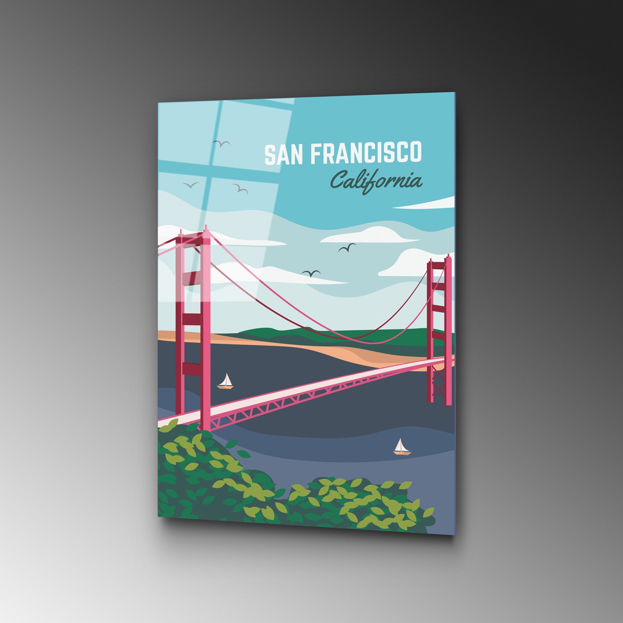 Quadro Decorativo em Vidro Temperado Multicolor 30x45 cm (4 mm) UV-1023