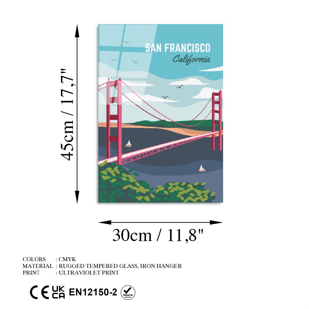 Quadro Decorativo em Vidro Temperado Multicolor 30x45 cm (4 mm) UV-1023