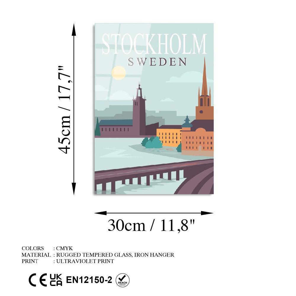 Quadro Decorativo em Vidro Temperado UV-1024, 30 x 45 cm, Multicolor, 4 mm