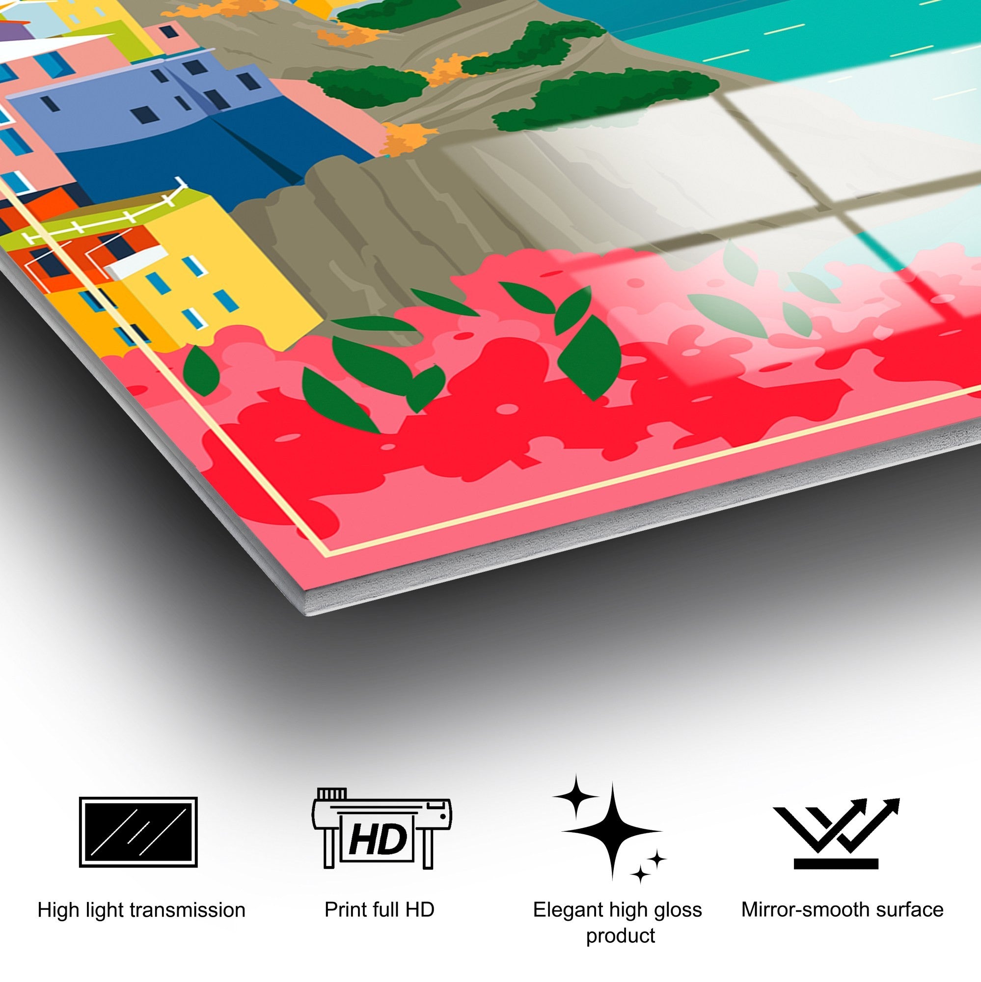 Quadro Decorativo em Vidro Temperado 4 mm 30 x 45 cm Multicolor – UV-1025 (123BZM2520)