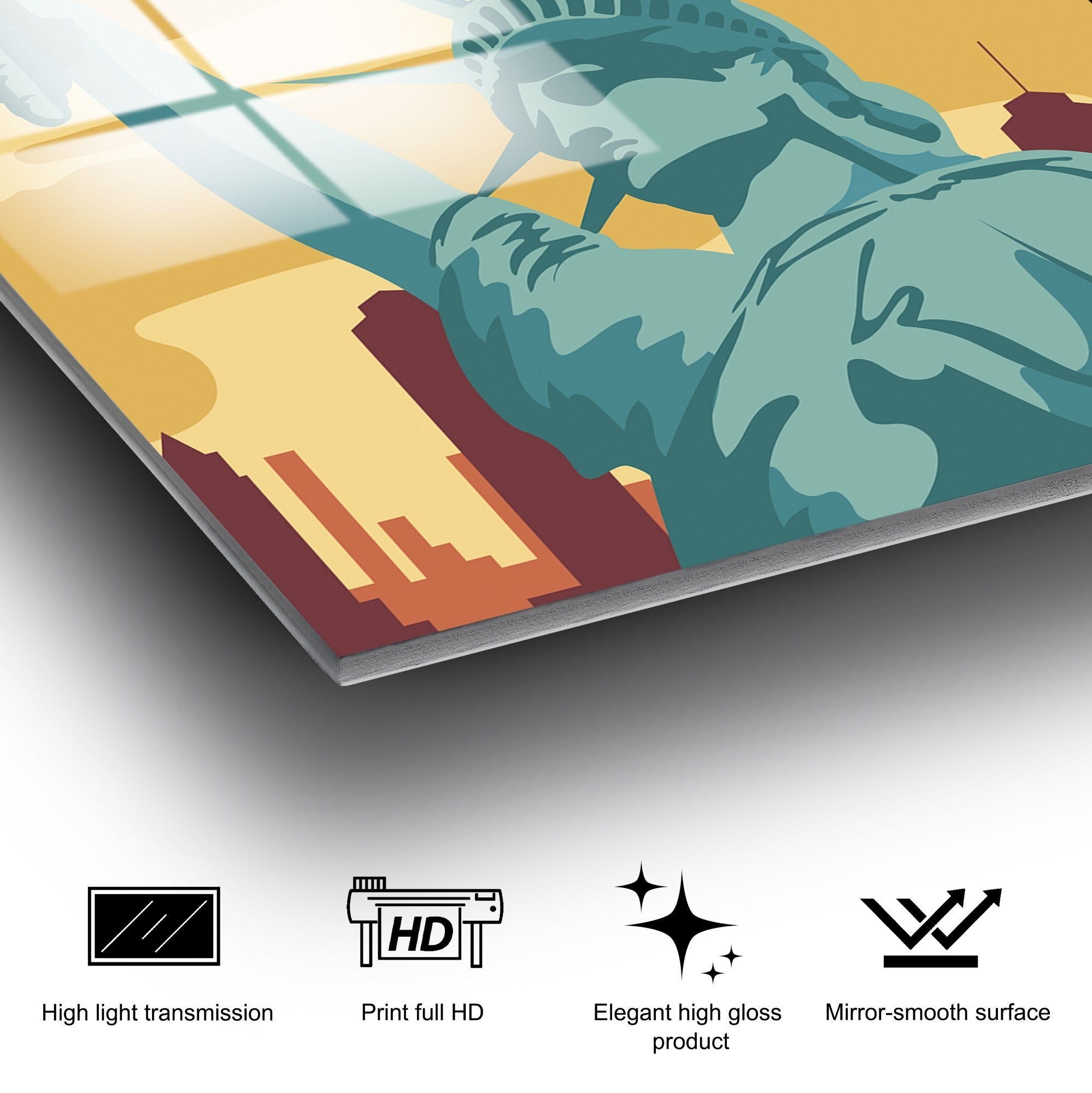 Quadro Decorativo em Vidro Temperado UV-1027, 30 x 45 cm, Multicolor, 100% Vidro 4 mm