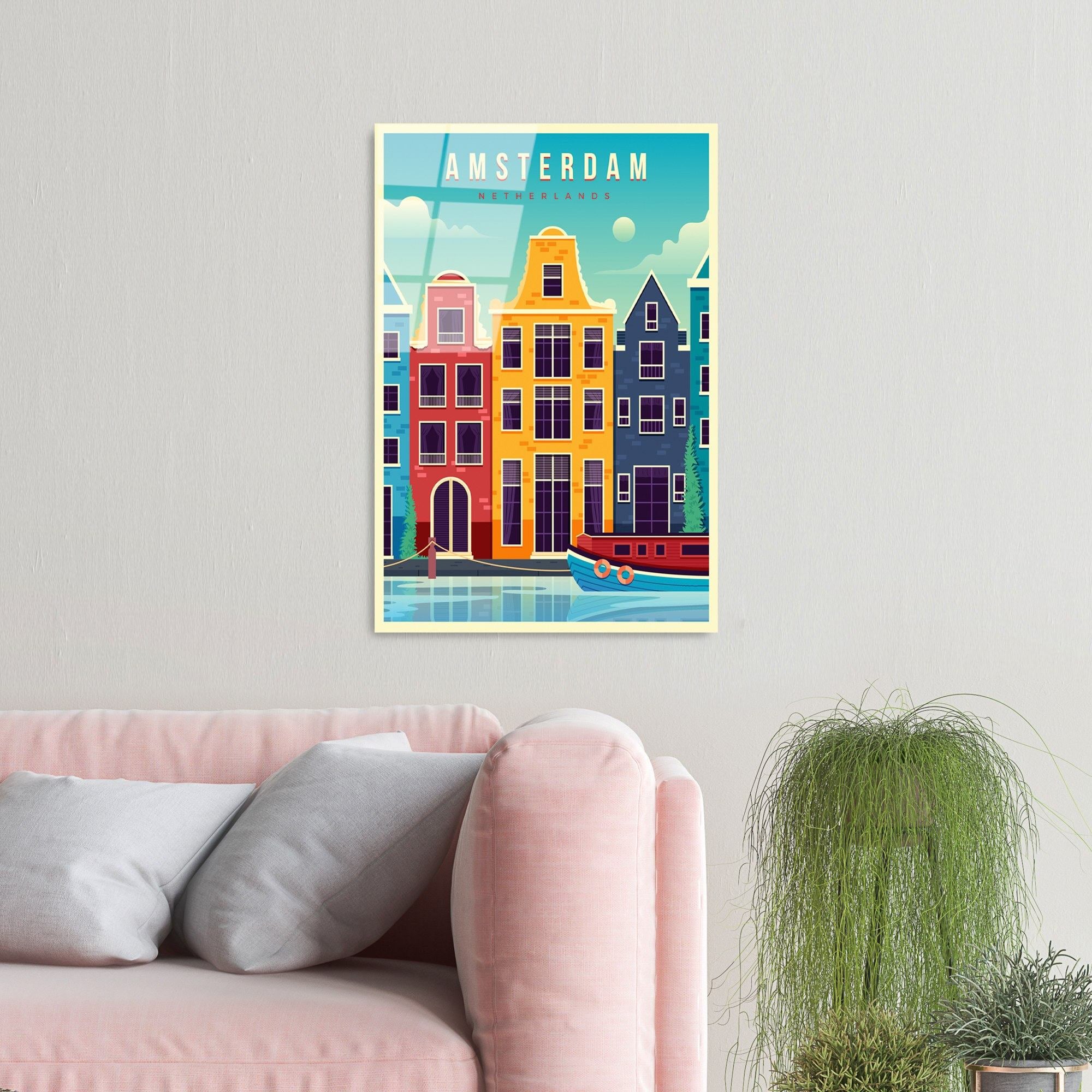 Quadro Decorativo em Vidro Temperado Multicolor UV-1028, 30x45 cm, 4 mm