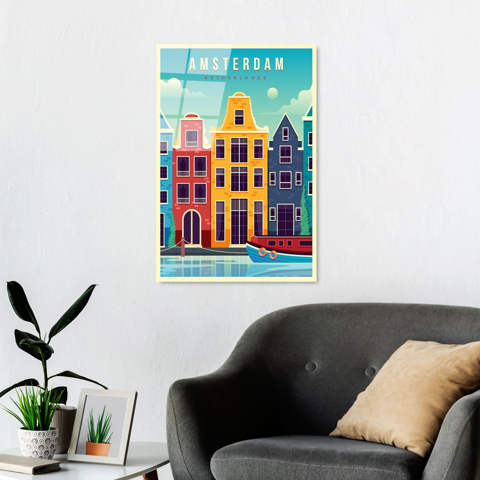 Quadro Decorativo em Vidro Temperado Multicolor UV-1028, 30x45 cm, 4 mm